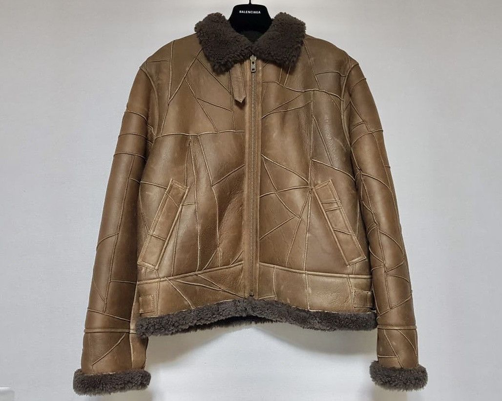 Supreme Supreme 18FW Patchwork Shearling B-3 Leather Jacket Size US M / EU 48-50 / 2 - 1 Thumbnail