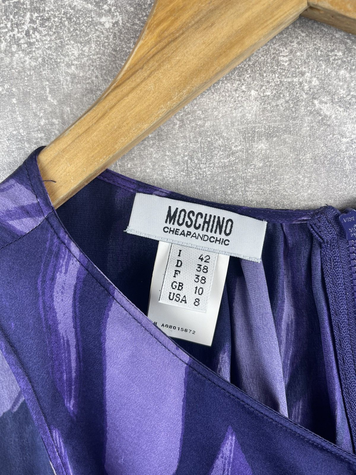 Moschino Moschino Cheap and Chic Ladies NWT Luxury Purple Silk Top Size M / US 6-8 / IT 42-44 - 6 Thumbnail