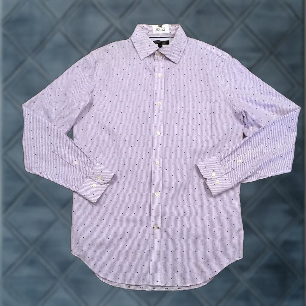 Banana Republic VINTAGE BanAna Republic Shirt Mens Small Purple Polka Dot Long Sleeve Button Up Classic Size US S / EU 44-46 / 1 - 1 Thumbnail