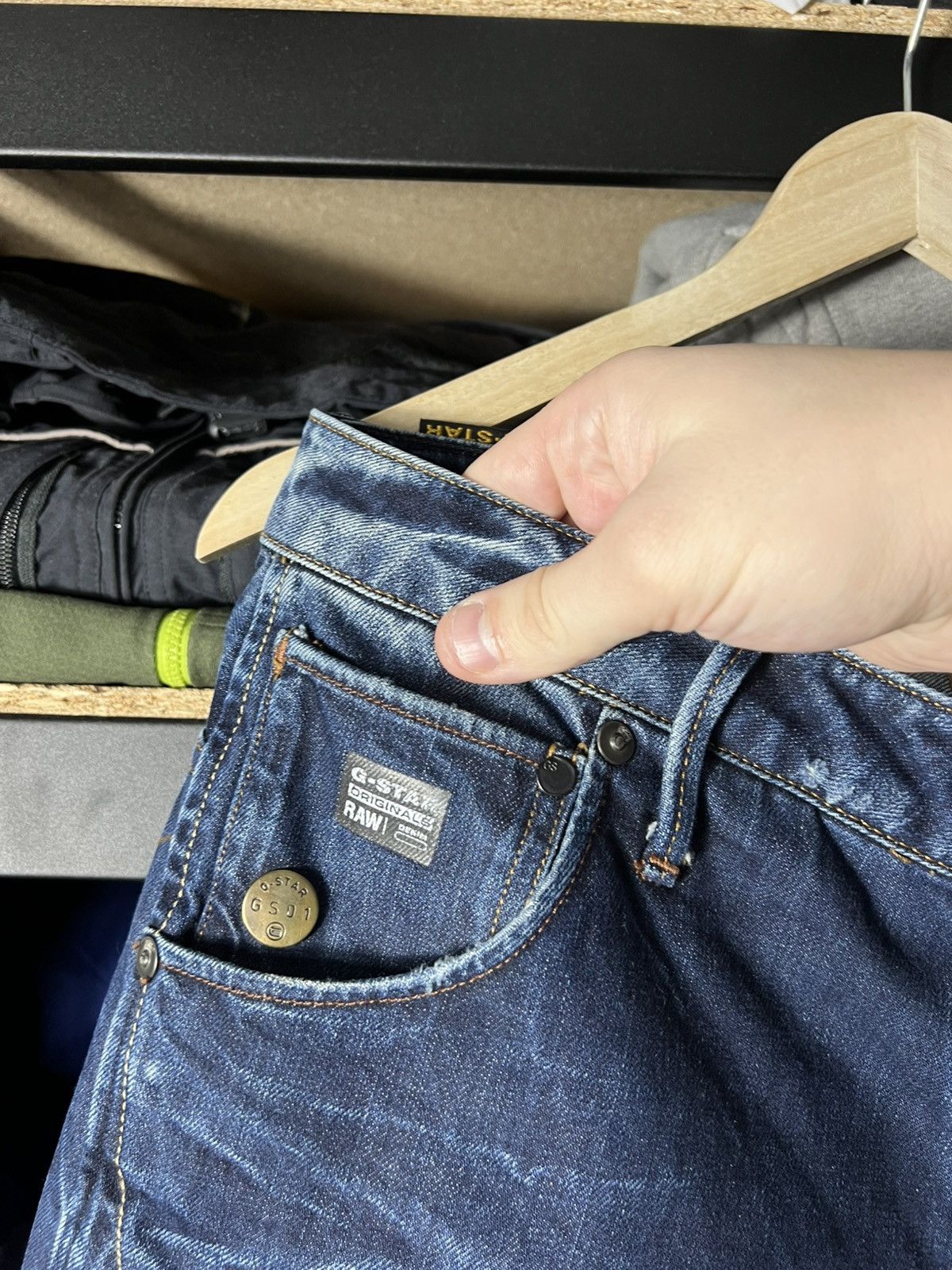 G-Star G-Star Raw ARC 3D Slim Fit Jeans Distressed Blue Denim Size US 32 / EU 48 - 11 Thumbnail