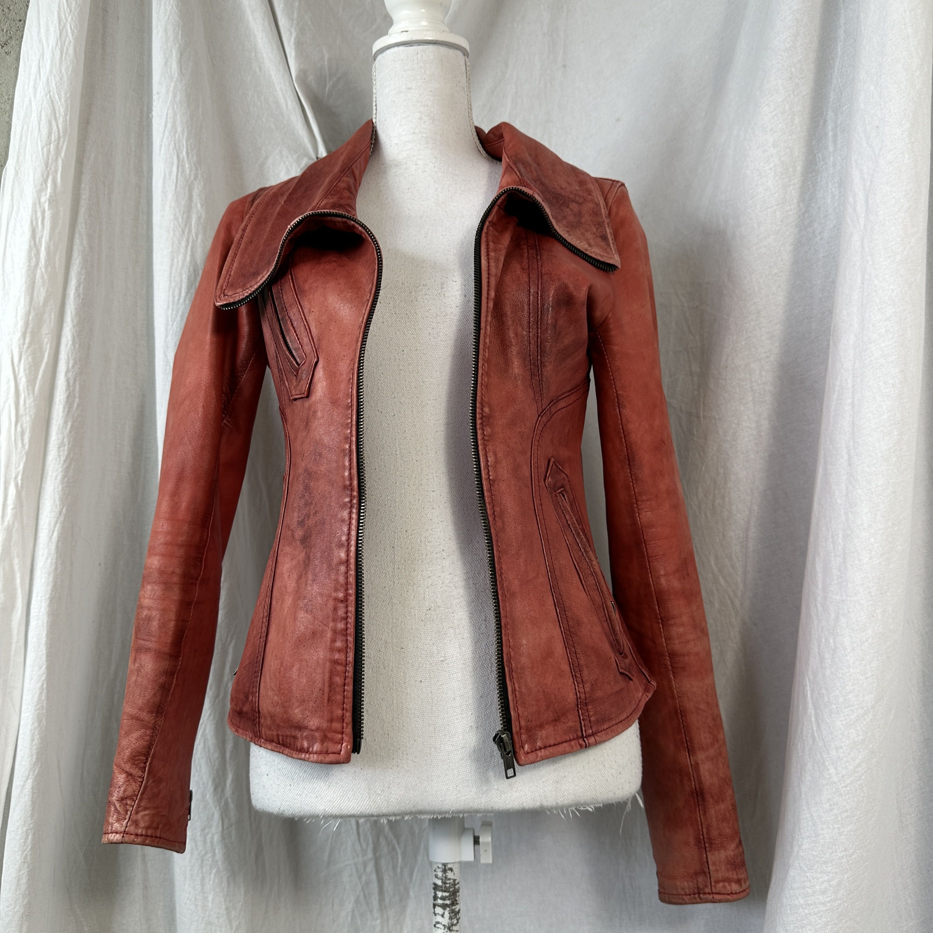 Vintage Cherry Red Leather Jacket Size US S / EU 44-46 / 1 - 4 Thumbnail