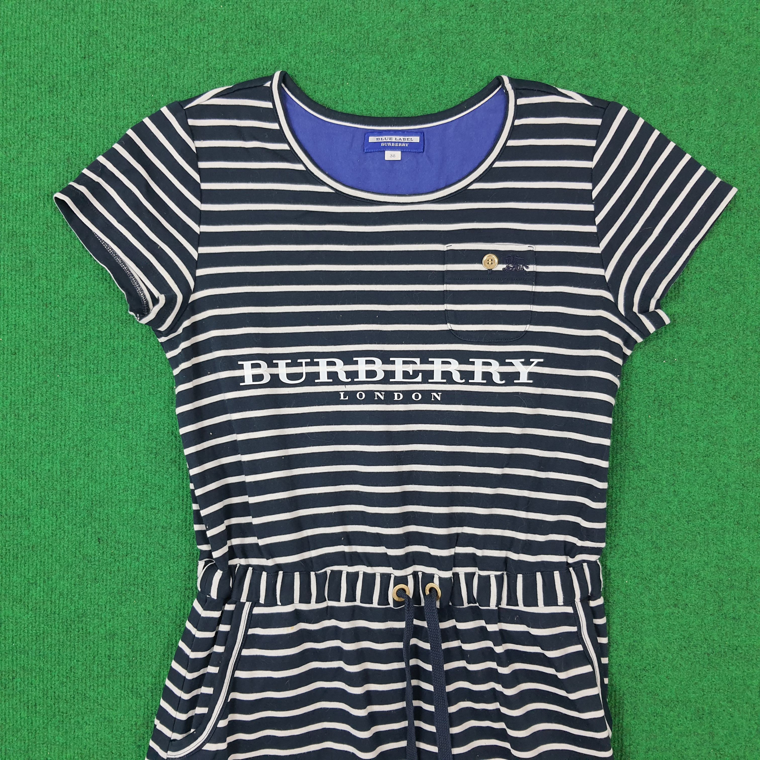 Burberry × Vintage Vintage Burberry Blue Label Stripes Maxi Dresses C196N4 Size S / US 4 / IT 40 - 2 Thumbnail