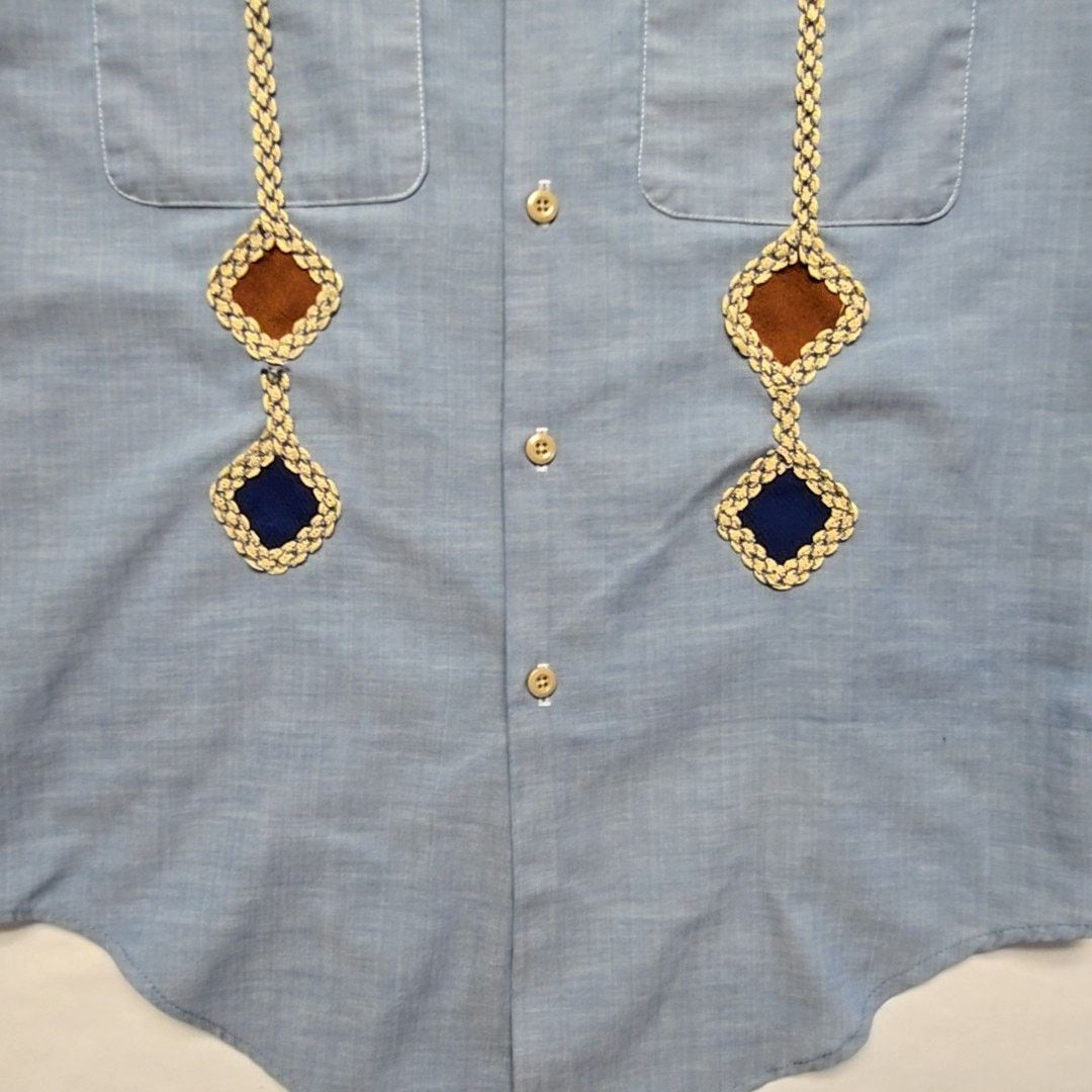 Vintage Vintage Western Embroidered Shirt Blue Cowboy L Button Up Size L / US 10 / IT 46 - 5 Thumbnail