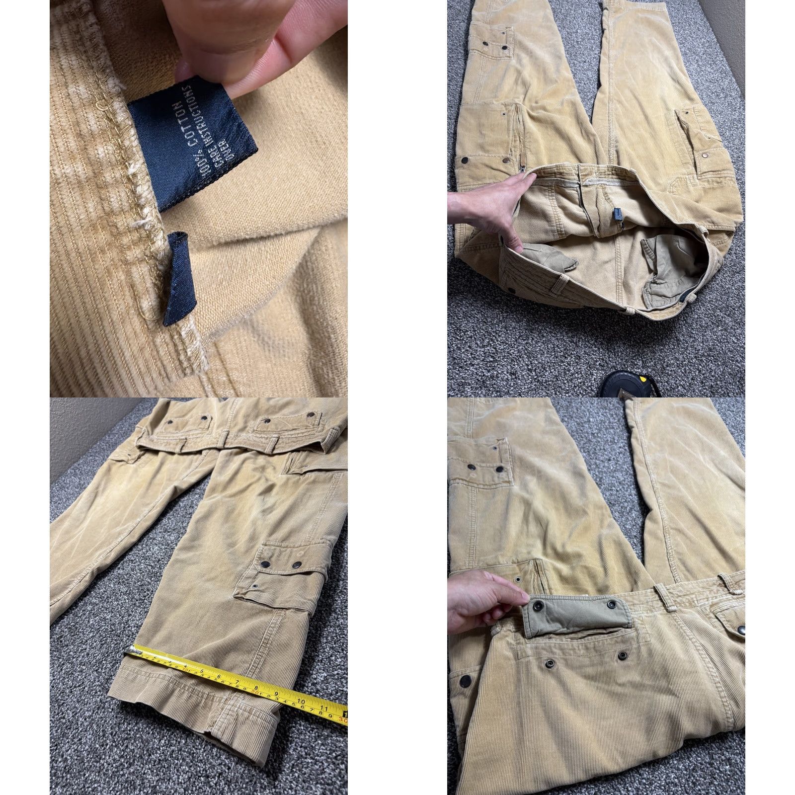 Polo Ralph Lauren VTG Polo Ralph Lauren Corduroy Cargo Pants Mens 40x32 Military 3D Snap Pocket Beige Cotton Pants Mens 40 Regular Inseam 32 Cargo Pocket 3D Style Size US L / EU 52-54 / 3 - 9 Thumbnail