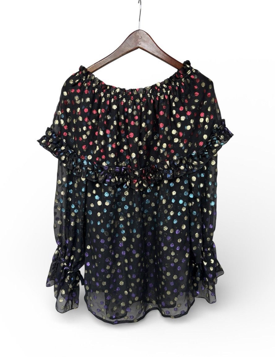 Saint Laurent Paris Saint Laurent Sequined Dots Silk Blouse Size M / US 6-8 / IT 42-44 - 2 Thumbnail