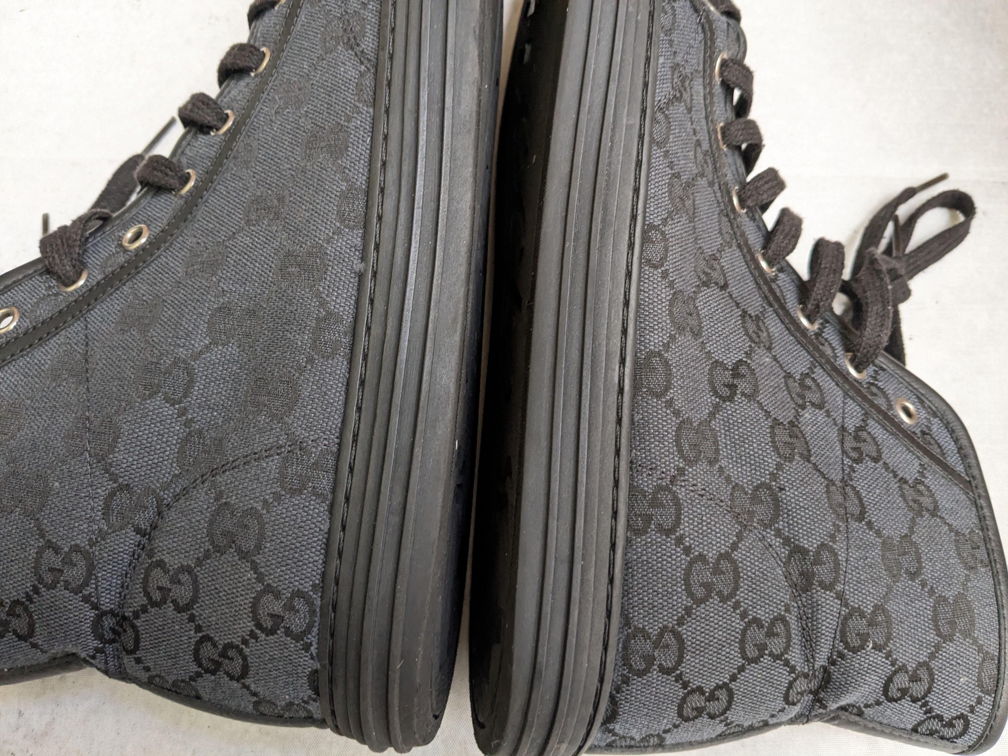 Gucci Gucci Monogram Sneakers Black 11.5 High Tops Size US 11.5 / EU 44-45 - 9 Thumbnail
