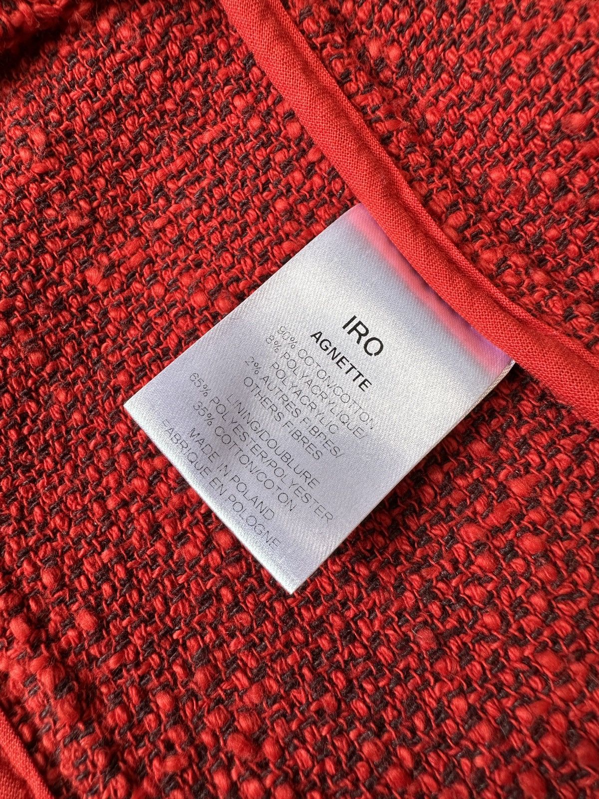 Iro IRO Agnette Tweed Jacket Red size 3 Size XS / US 0-2 / IT 36-38 - 17 Thumbnail