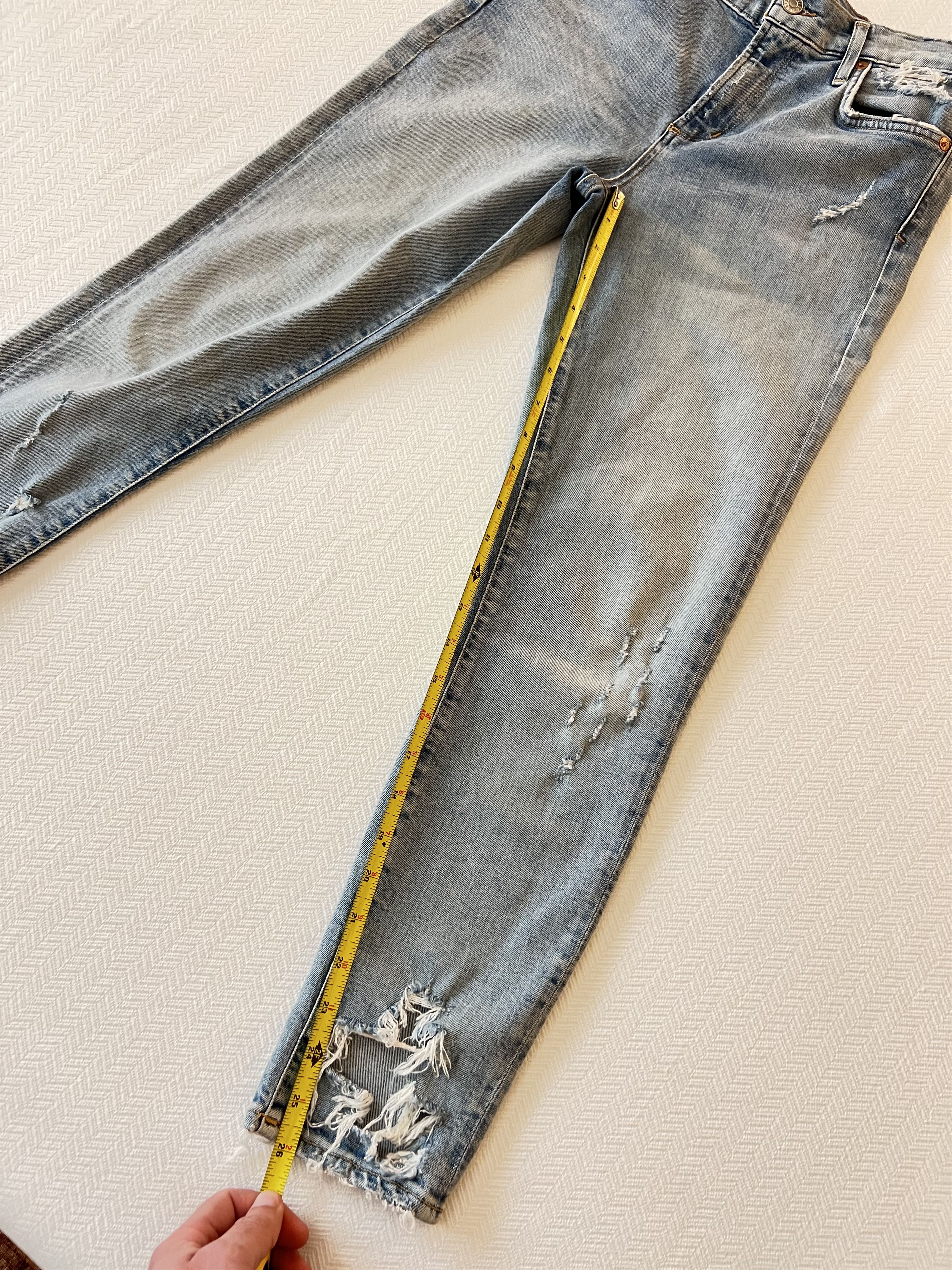 Agolde Agolde Sophie Crop High Waisted Ripped Ankle Jeans Size 26" / US 2 / IT 38 - 2 Thumbnail