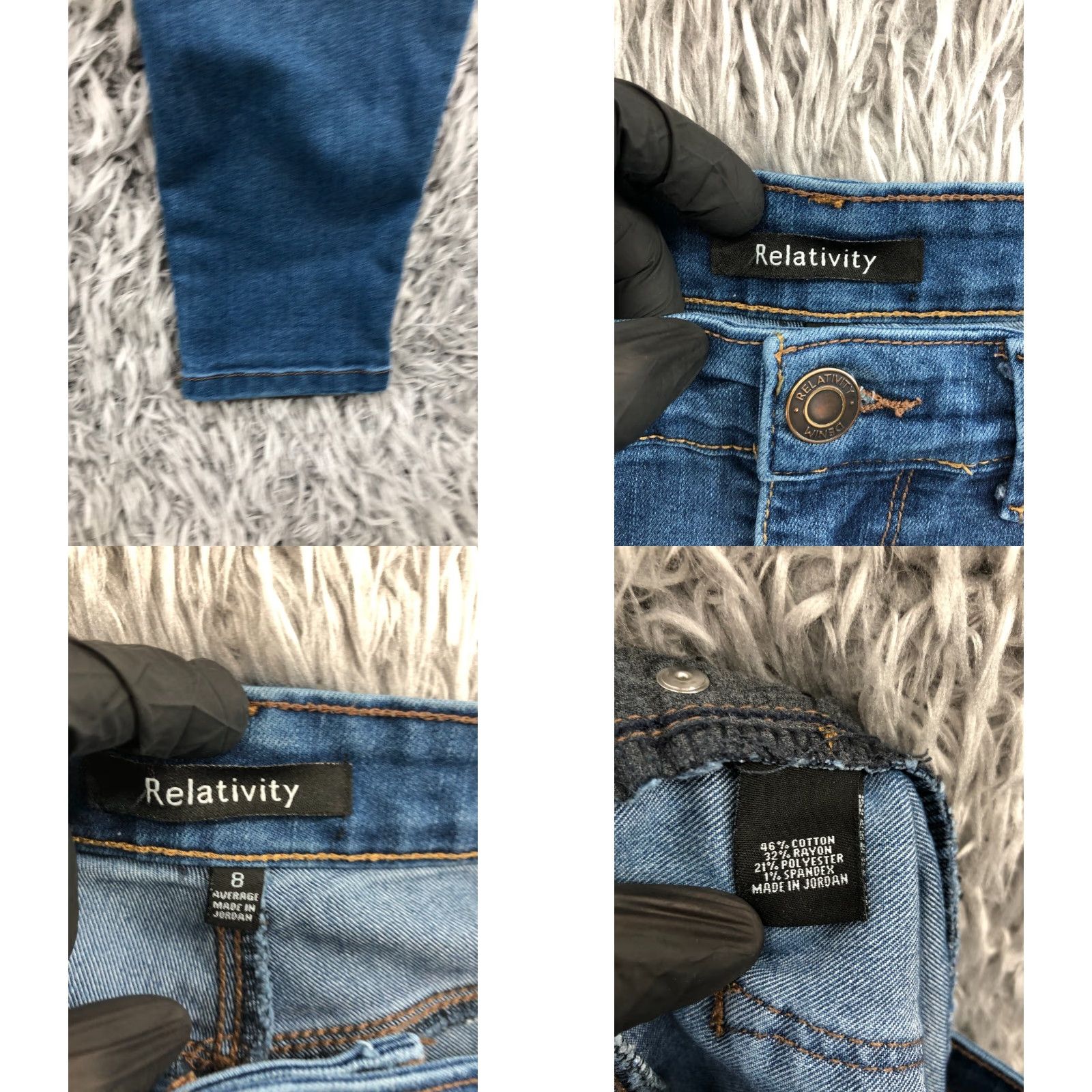 Vintage Relativity Jeans Slim Skinny Jeans Size 8 Womens Medium Wash Blue Regular Fit 5-Pocket Denim Cotton Belt Loops Zip Button Size 30" / US 8 / IT 44 - 8 Thumbnail