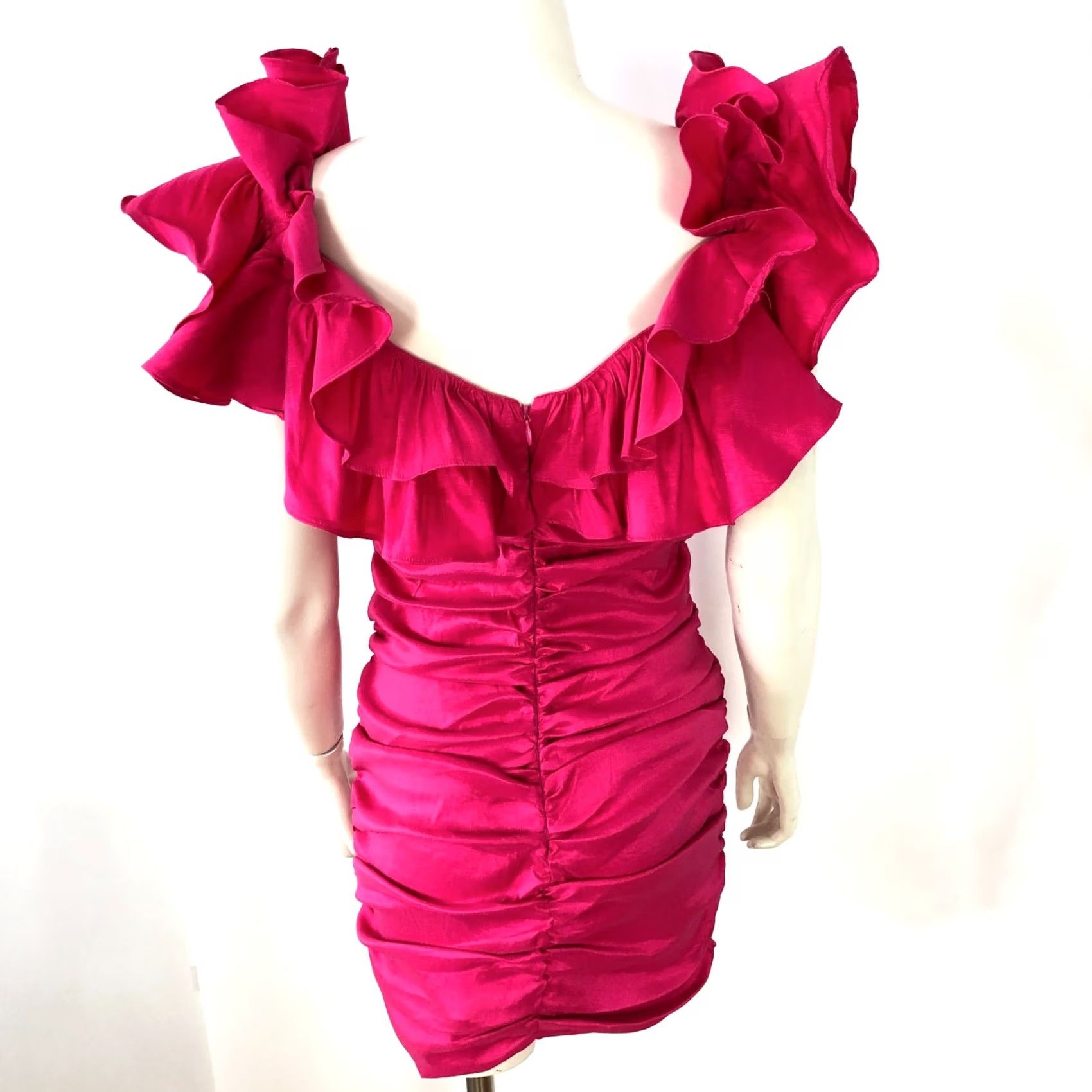 Vintage Lovers + Friends Nikolina Ruched Mini Above Knee Dress Pink Shirt? Size S / US 4 / IT 40 - 5 Thumbnail