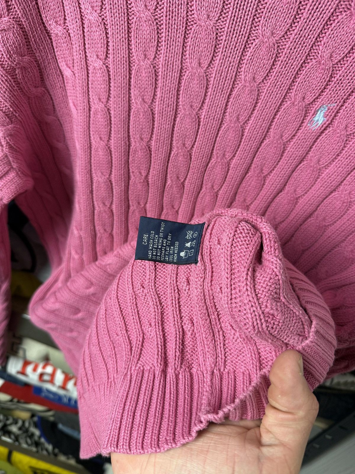 Polo Ralph Lauren Polo Ralph Lauren Cable Knit Sweater Female Pink Color S-M Size L / US 10 / IT 46 - 9 Thumbnail
