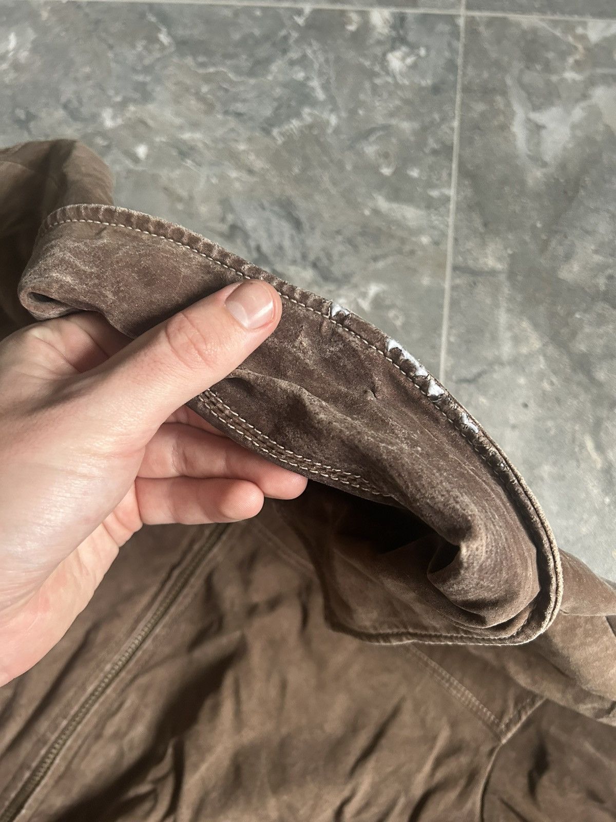 Vintage Vintage Pig Suede Leather Bomber Jacket Distressed Size 52 Size US L / EU 52-54 / 3 - 8 Thumbnail