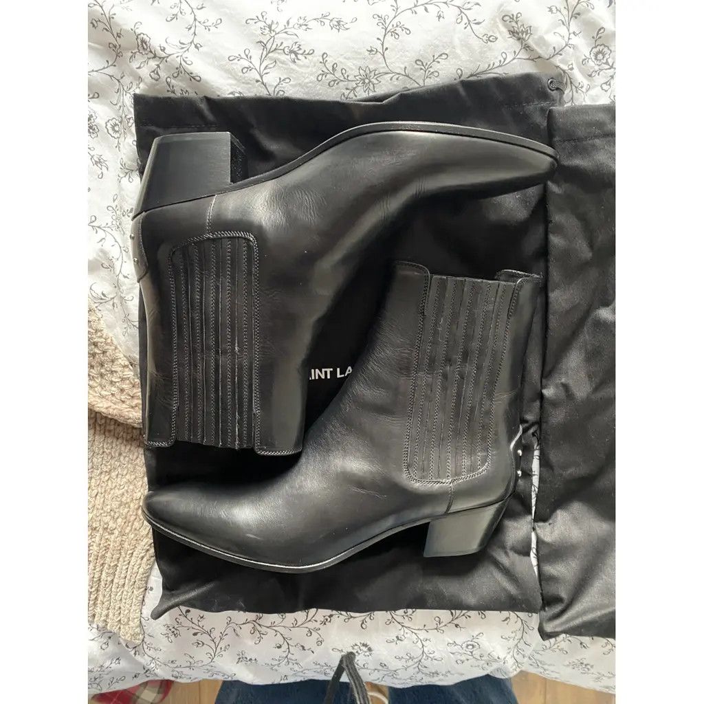 Saint Laurent Paris o1b1hav110924 West Chelsea Boots in Smooth in Black Size US 6.5 / IT 36.5 - 2 Thumbnail