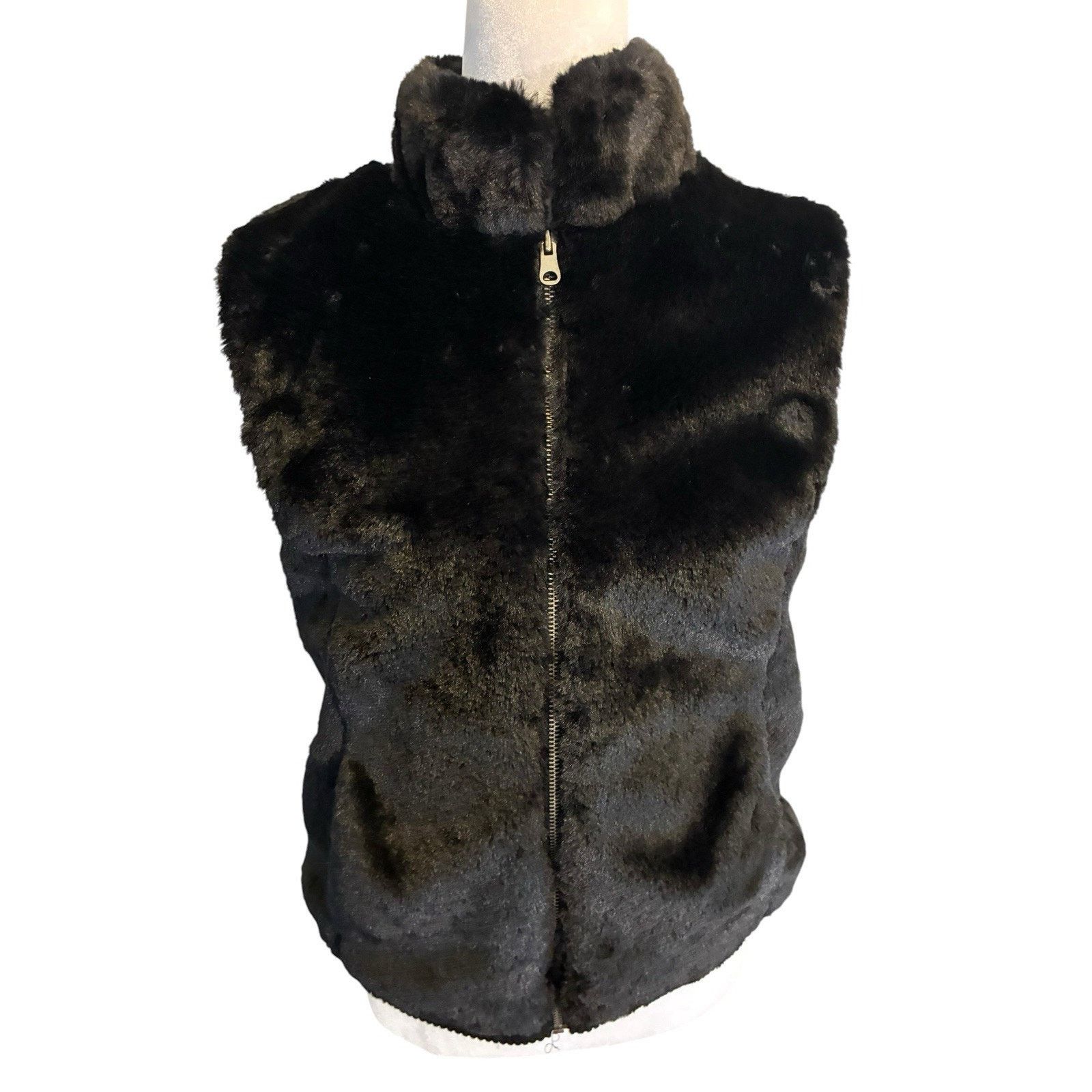 Talbots NEW Talbots Faux Fur Vest S Black Sleeveless Luxury Minimal Size S / US 4 / IT 40 - 14 Thumbnail