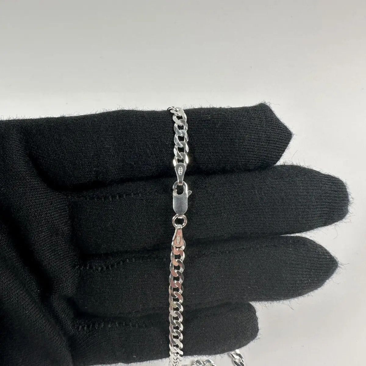 Jewelry Silver Chain Solid Sterling Silver Cuban Link Chain 4mm 18in Size ONE SIZE - 5 Thumbnail