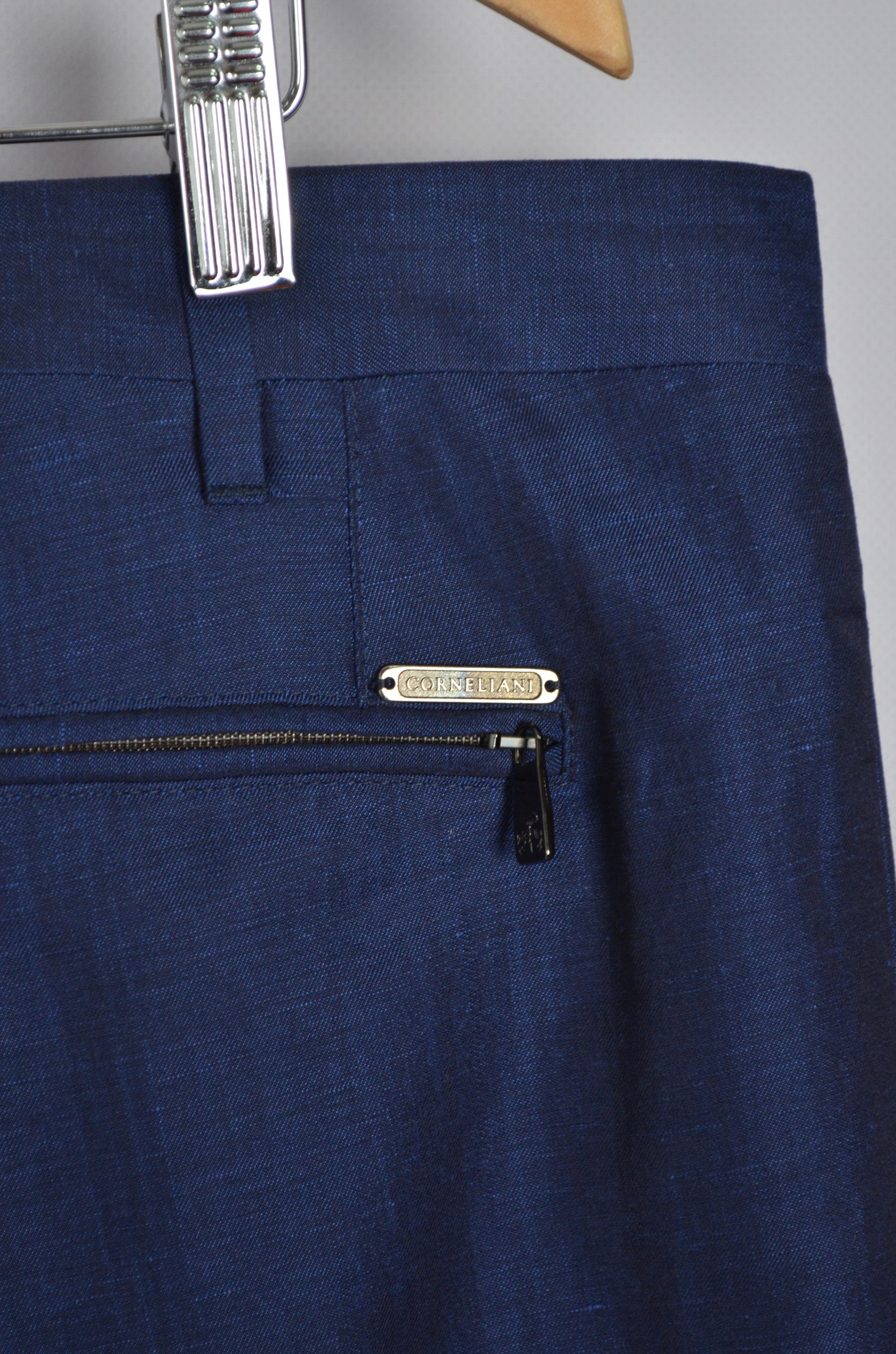 Corneliani × Designer Corneliani Linen Wool Silk Blend Navy Pants Trousers Sz W40 Size US 40 / EU 56 - 11 Thumbnail