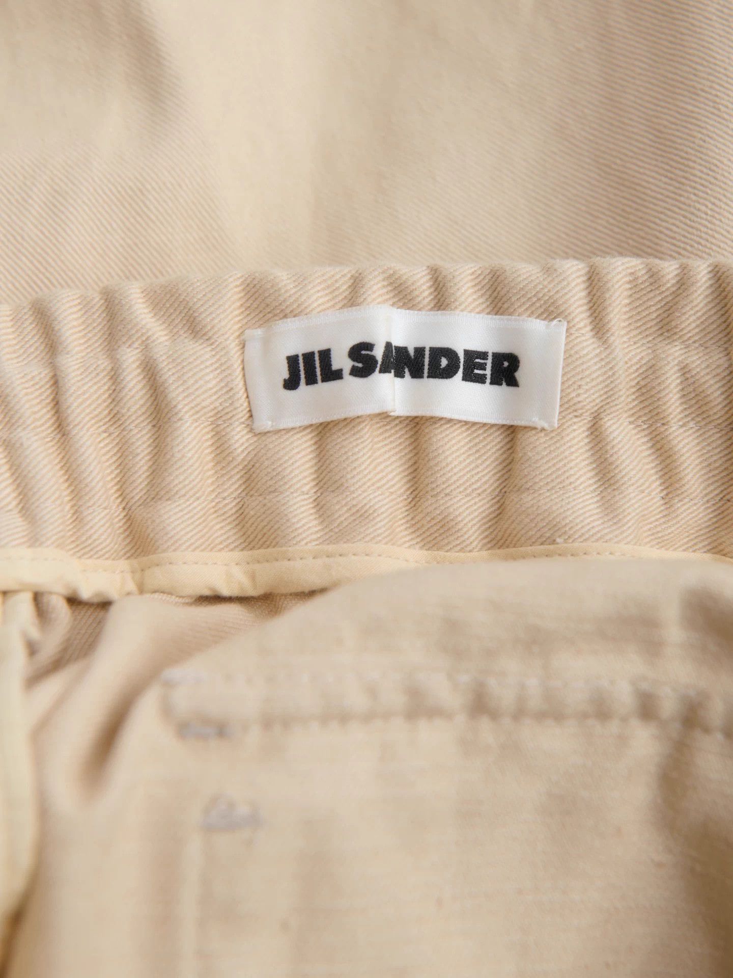 Jil Sander JIL SANDER cream white drawstring straight leg pant Size US 34 / EU 50 - 9 Thumbnail