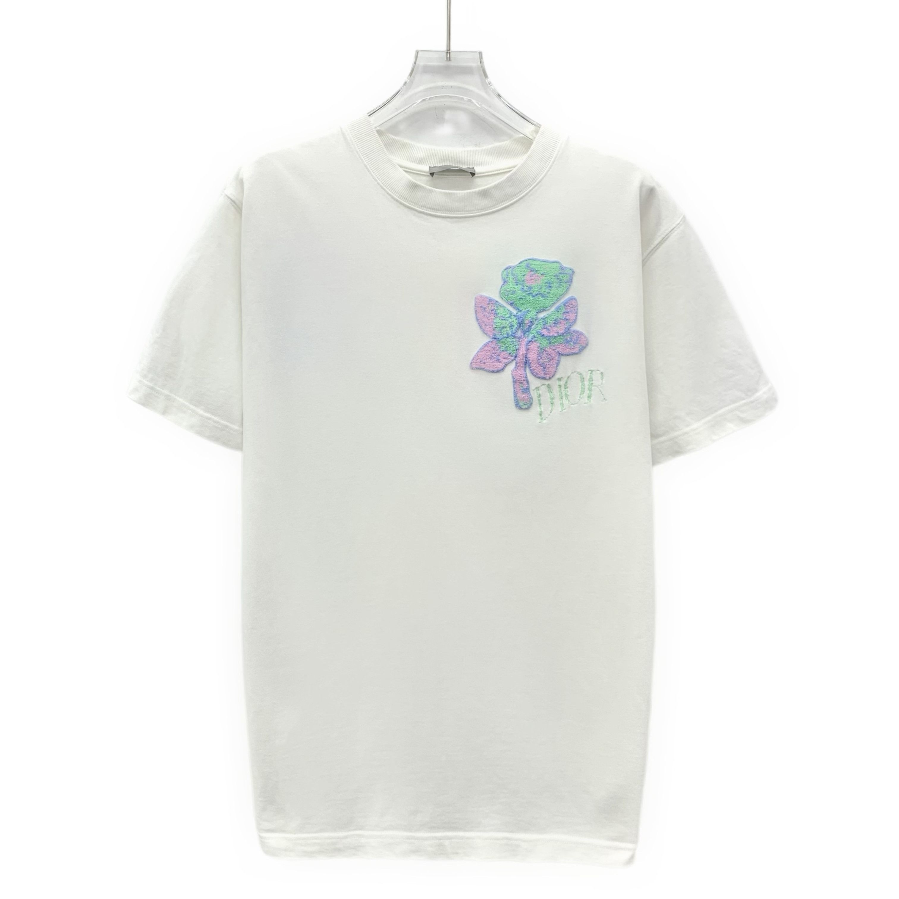 Dior Dior Floral Flocked T-Shirt White (S) Size US S / EU 44-46 / 1 - 1 Thumbnail