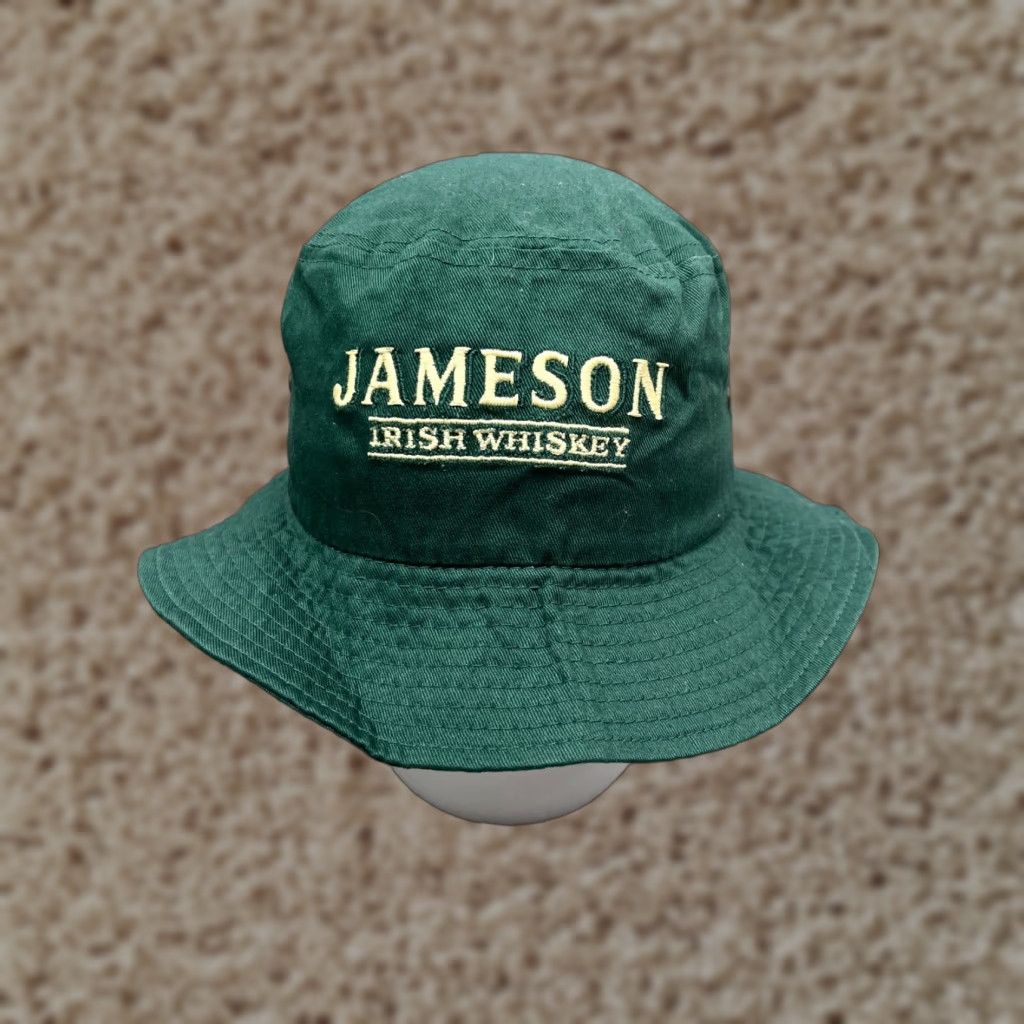Vintage Jameson Bucket Hat Adult One Size Green 100% Cotton Outdoors Hat Men Whiskey Irish Outdoor Size ONE SIZE - 1 Thumbnail
