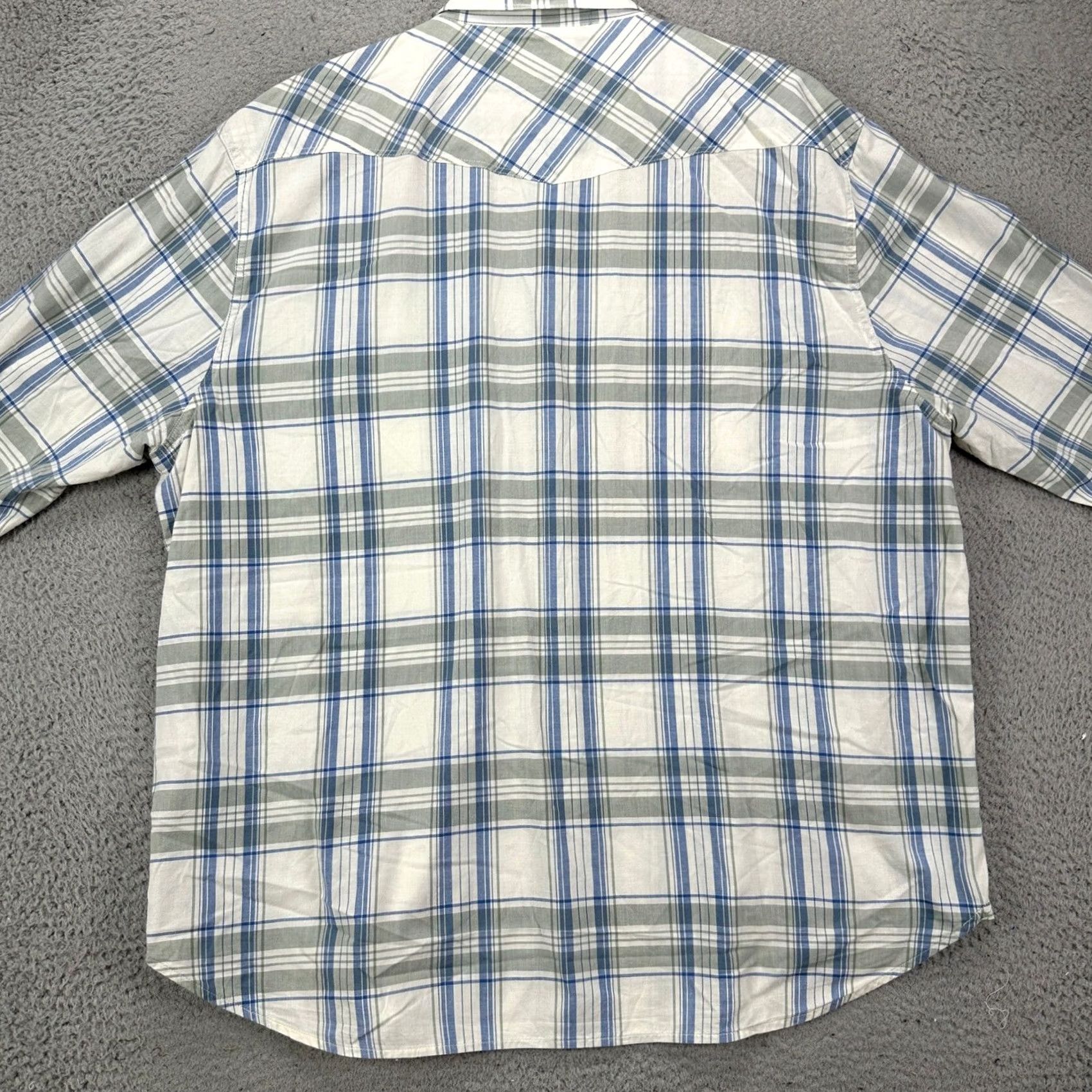 Lucky Brand Lucky Brand Shirt Button Up Mens XL Blue White Plaid Western Pearl Snap Saturday Size US XL / EU 56 / 4 - 2 Thumbnail