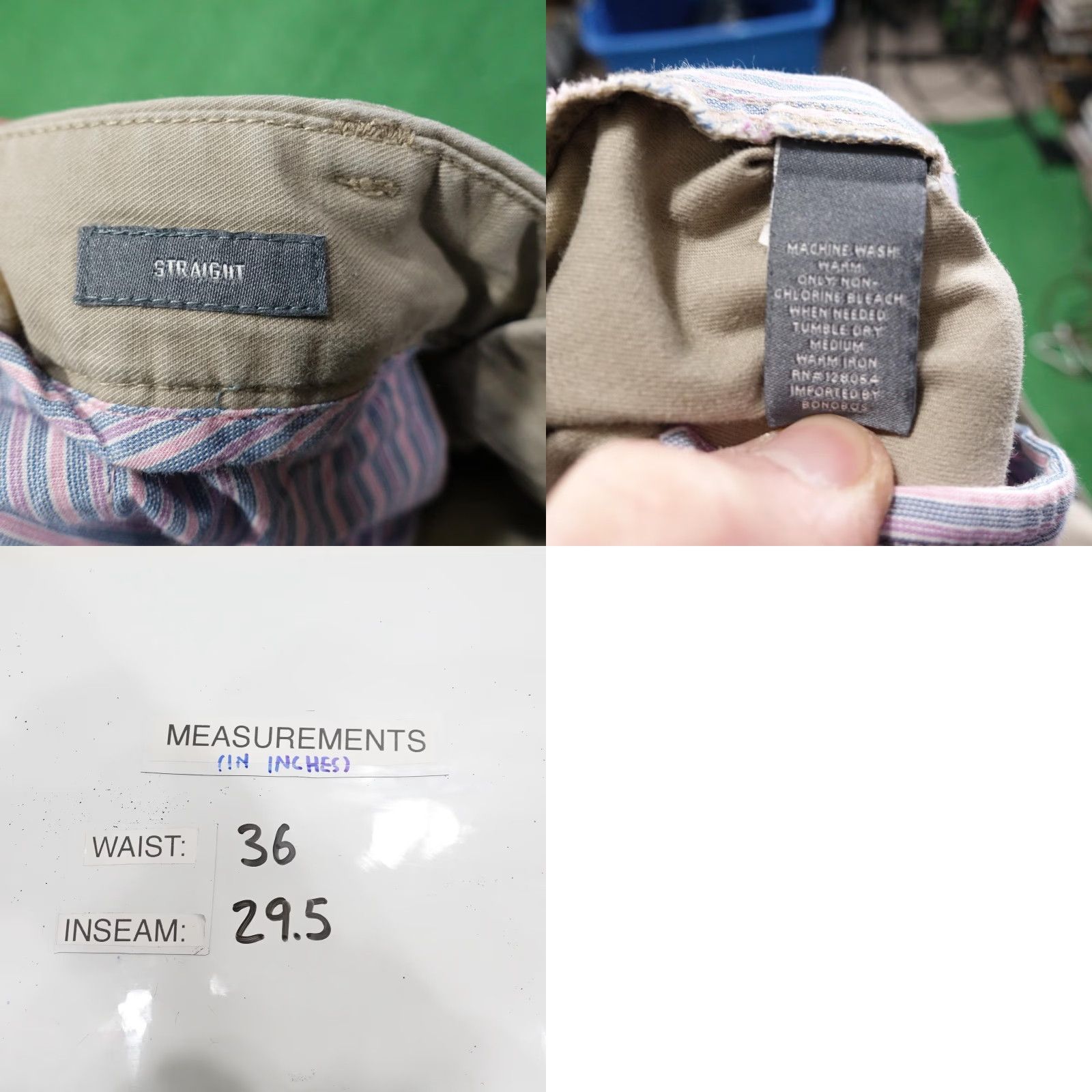 Bonobos VINTAGE? Wait—No. Bonobos Chino Pants Mens 35x32 Khaki Flat Front Straight Cotton Casual Pants Mens Beige 36 Waist 32 Inseam Size US 35 - 8 Thumbnail