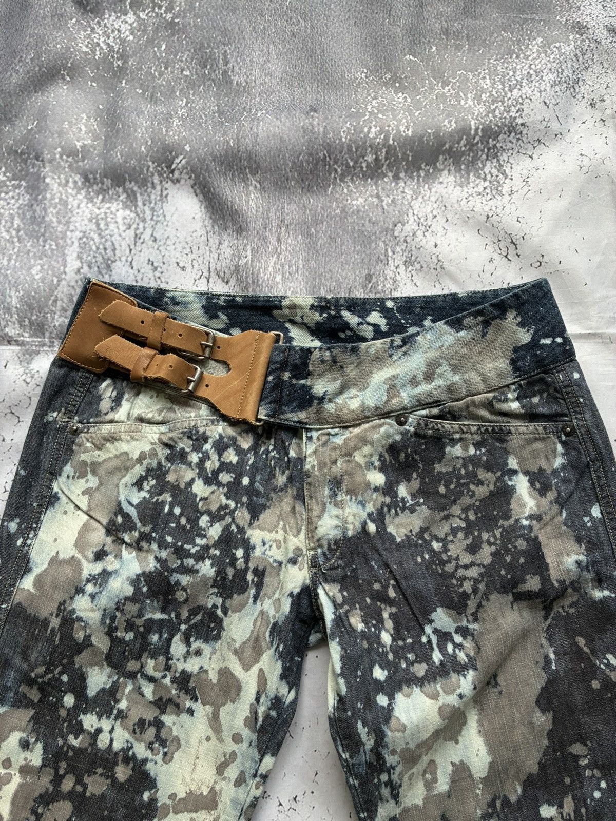 Diesel 2000s Dyed and Bleached belted denim by Diesel Size 30" / US 8 / IT 44 - 4 Thumbnail