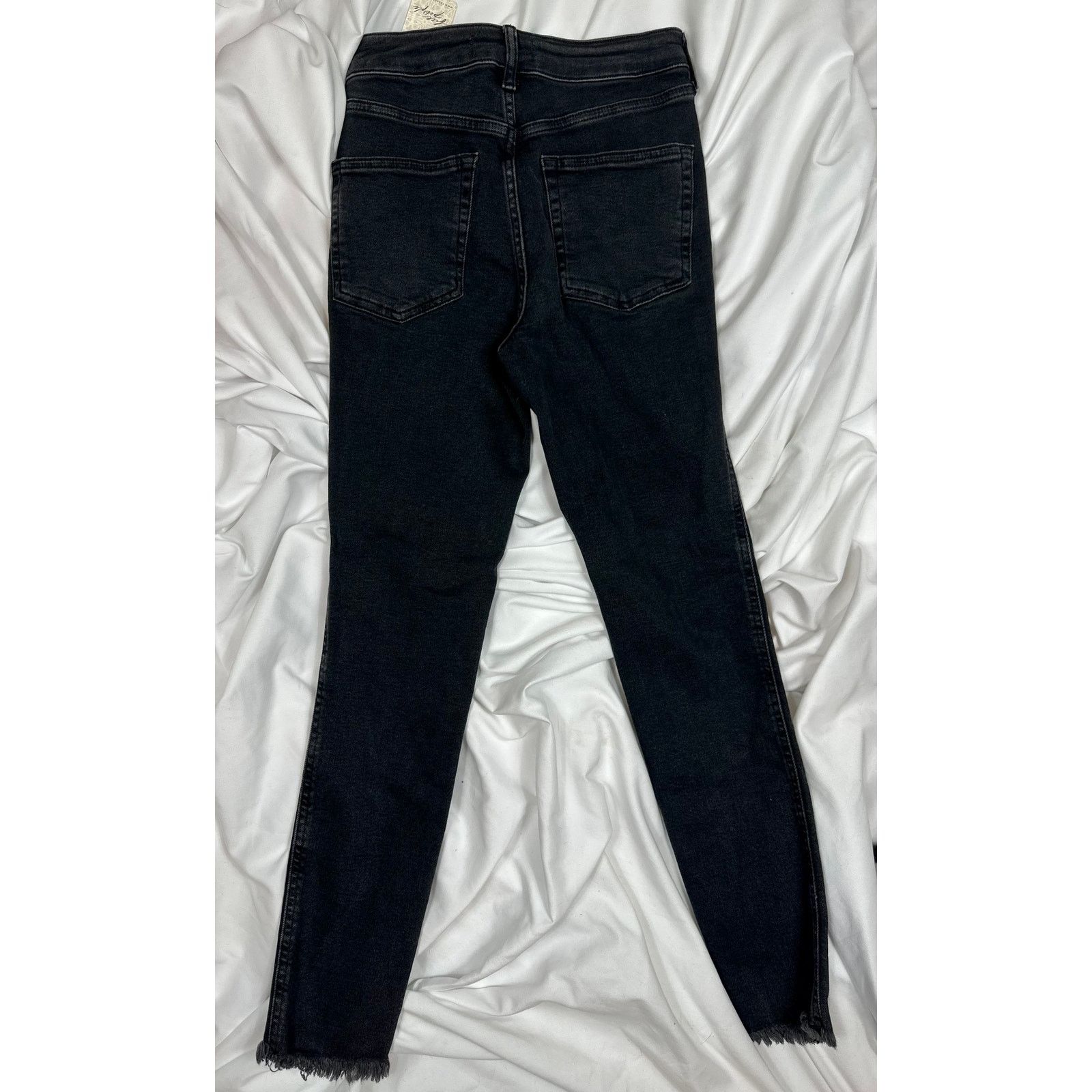 Free People Free People High Rise Raw Hem Skinny Jeans Black 30 Size 30" / US 8 / IT 44 - 12 Thumbnail