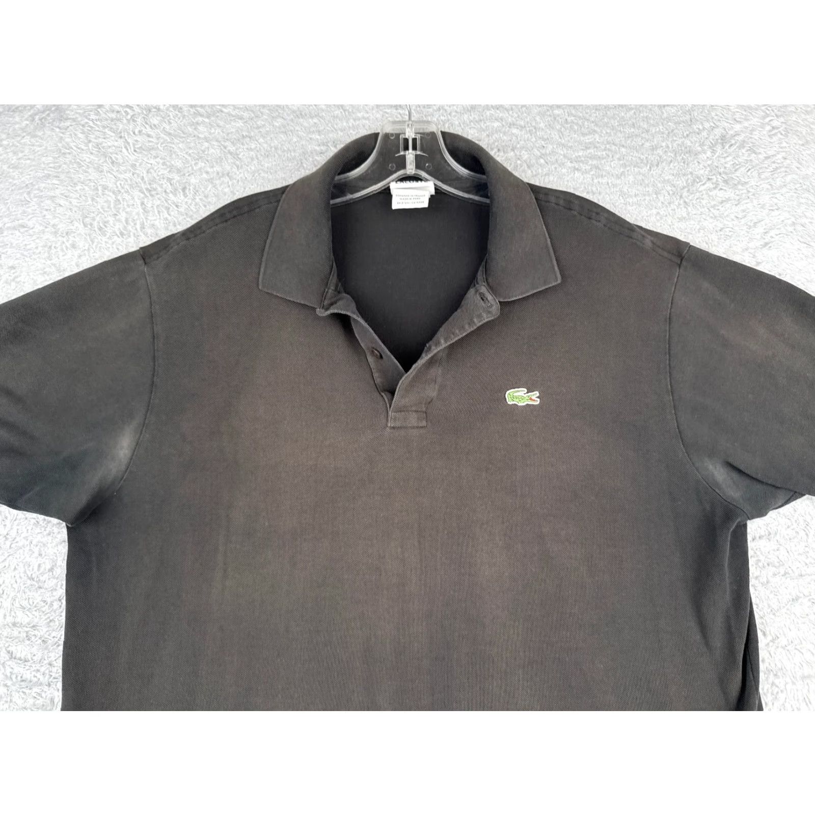 Lacoste Lacoste Shirt Adult 7 Black Short Sleeve Slim Polo 100% Cotton Jersey Mens Size US M / EU 48-50 / 2 - 4 Thumbnail
