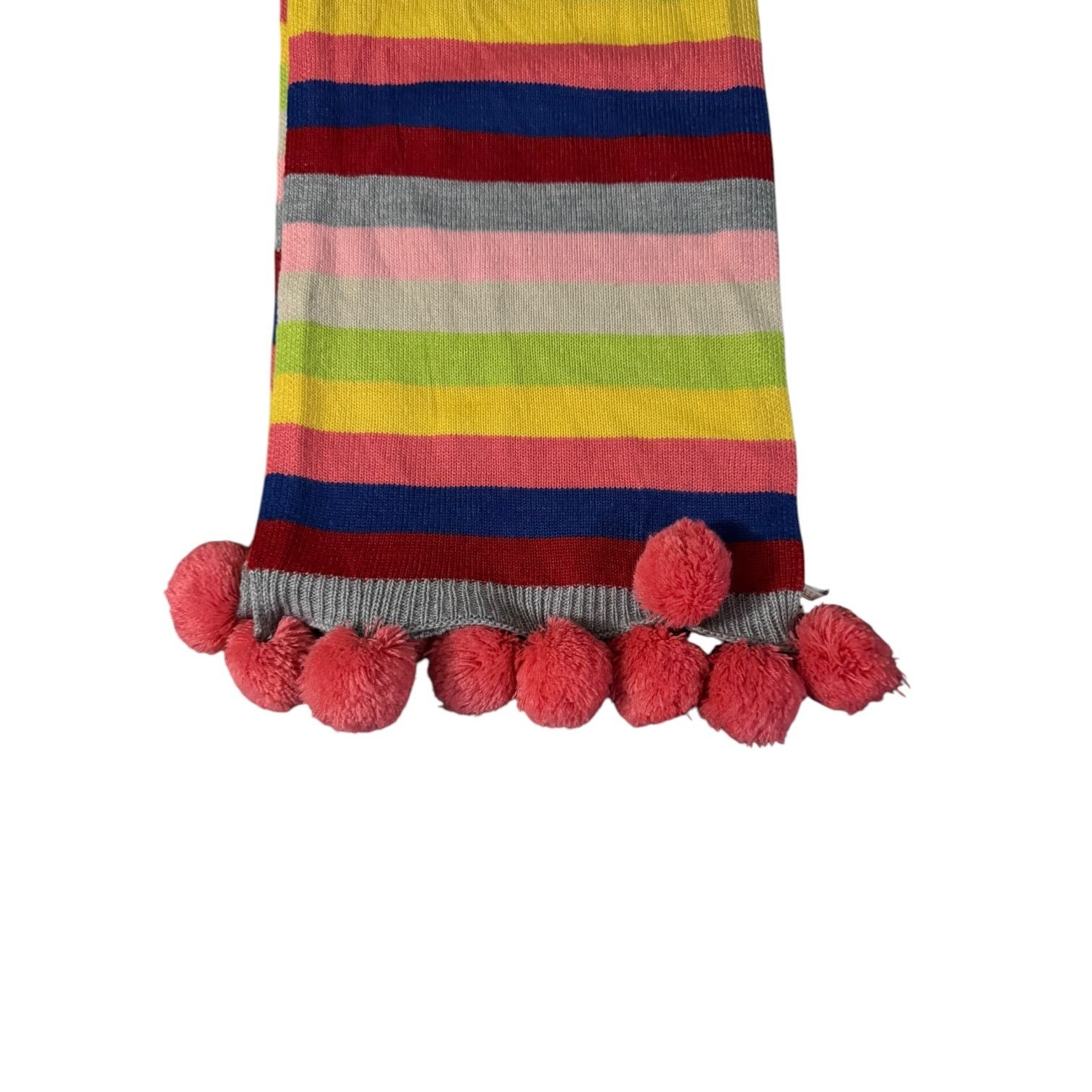 Other Talbots Wool Blend Scarf – Striped with Pink Pom-Pom Panache Size ONE SIZE - 4 Thumbnail