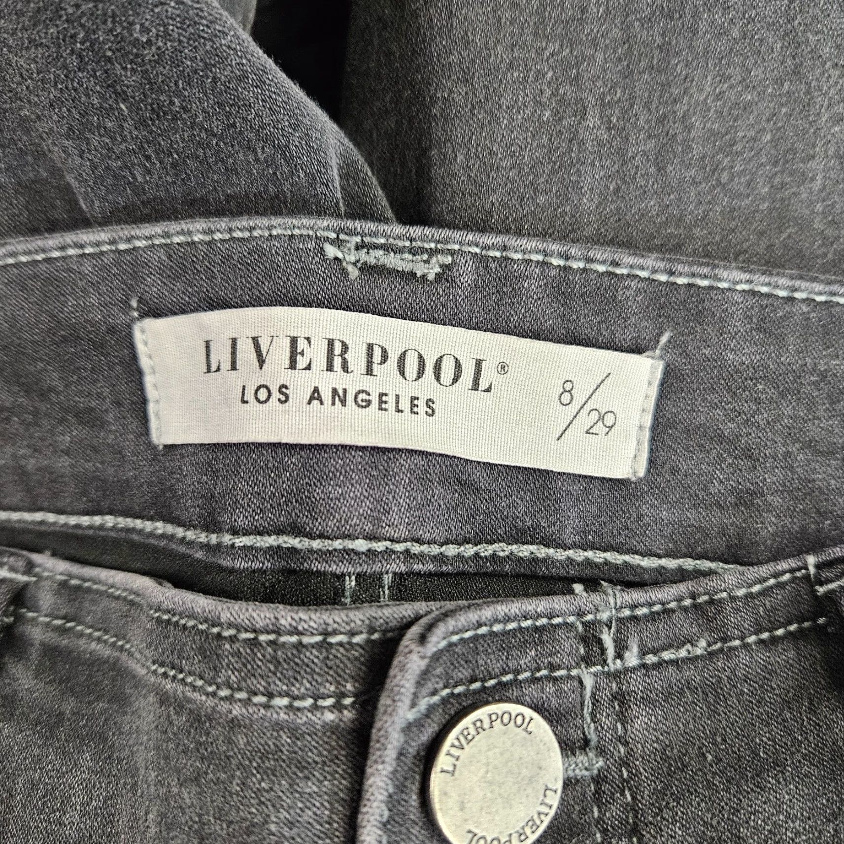 Vintage Liverpool Jeans Womens Ankle Skinny Jeans 8 Gray High Rise Cotton Blend Size 30" / US 8 / IT 44 - 8 Thumbnail