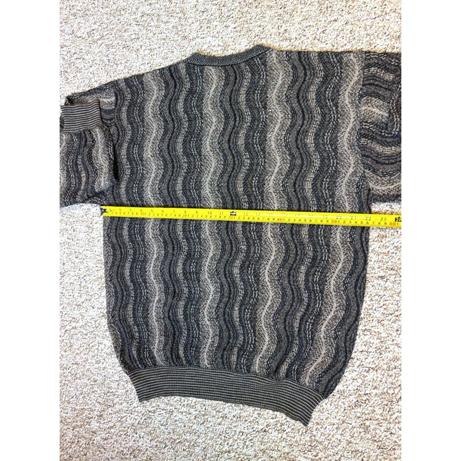 Vintage VTG Tricots St Raphael New Wool Blend Vertical Geometric Grandpa Sweater Sz L Size US L / EU 52-54 / 3 - 7 Thumbnail