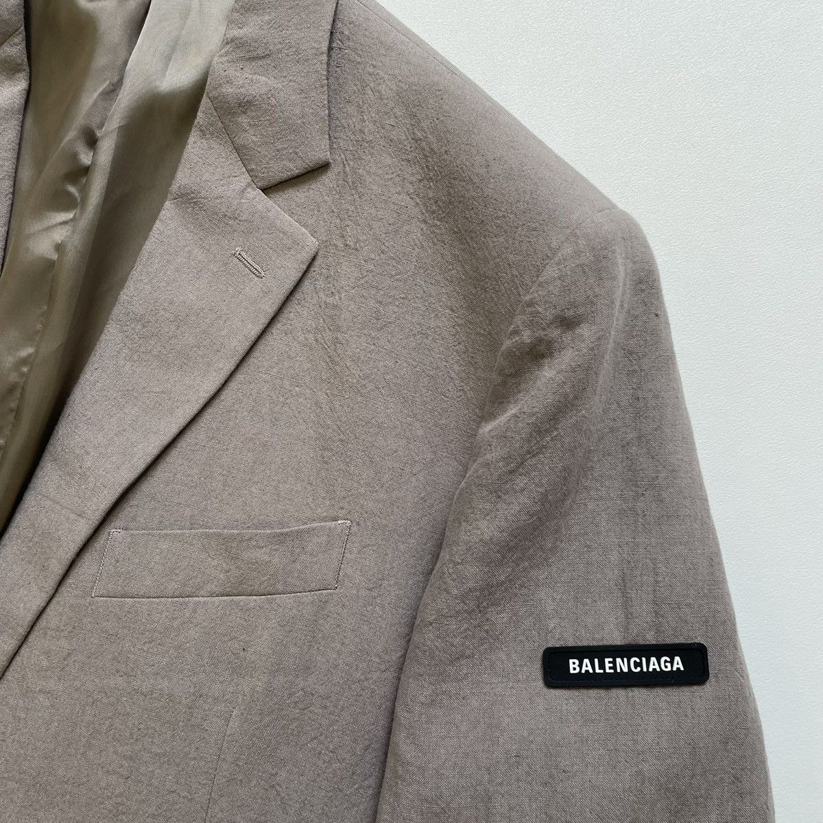 Balenciaga Light Grey Linen Oversized Blazer Size 38R - 5 Thumbnail