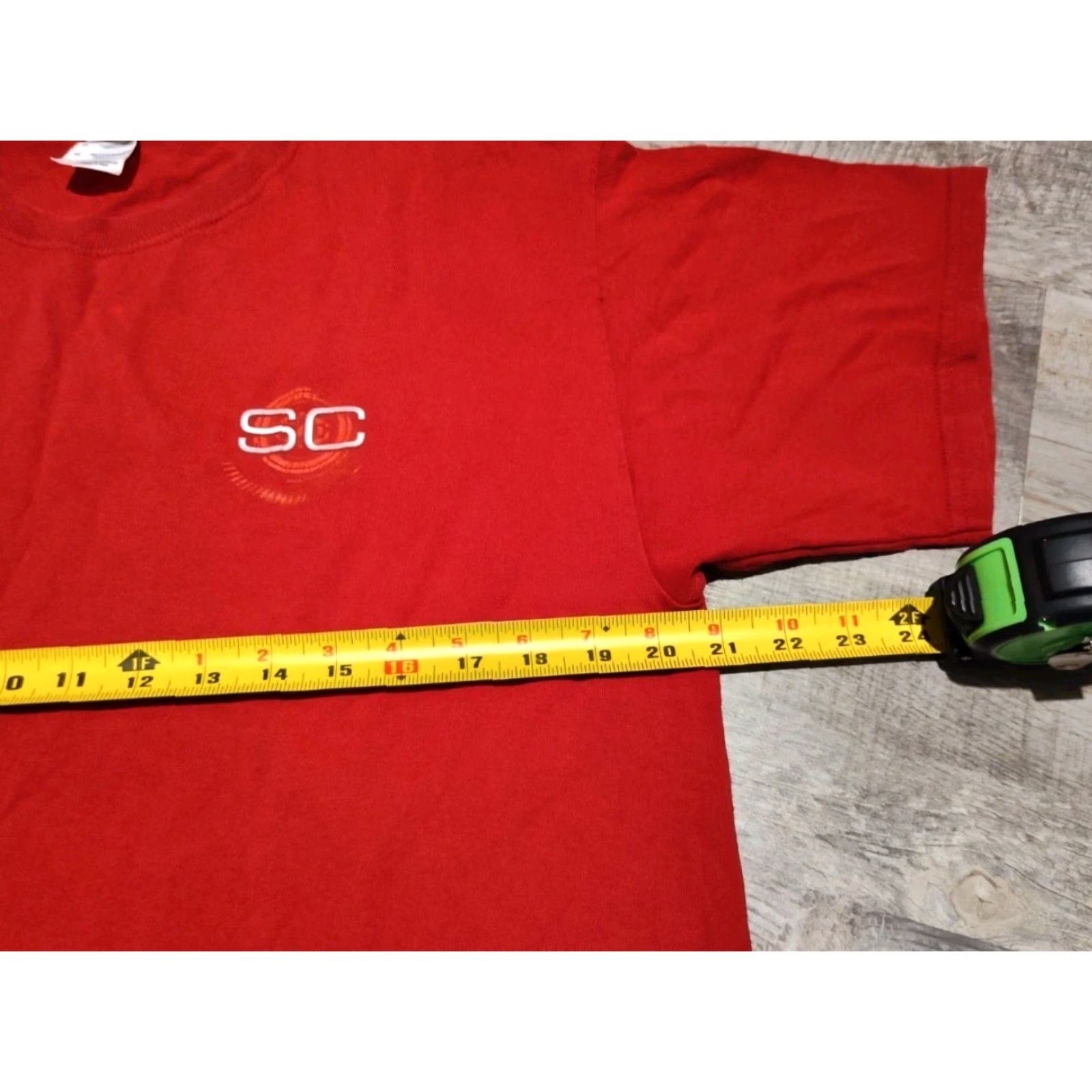 Gildan VINTAGE Gildan Men's T-Shirt Large Red ESPN Sportscenter 90s Y2K Double-Sided Graphic Print Size US L / EU 52-54 / 3 - 6 Thumbnail