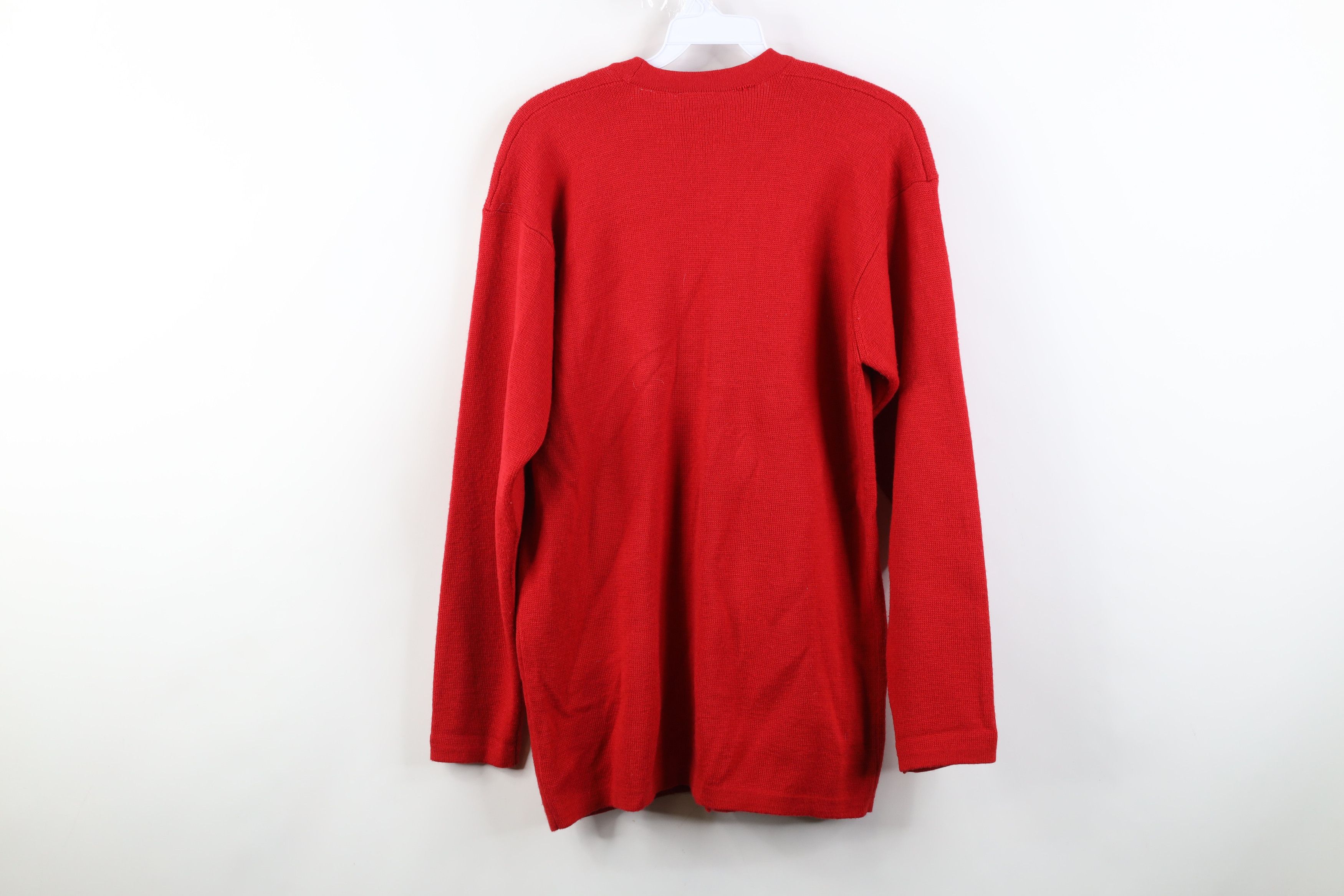Vintage Vintage 90s Streetwear Wool Blend Knit Cardigan Sweater Red Size M / US 6-8 / IT 42-44 - 14 Thumbnail