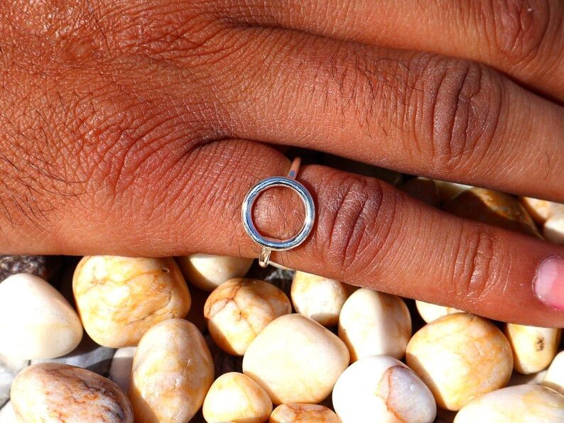 Handmade Open Circle Round Ring, 925 Silver Ring, Handmade Gift idea Size ONE SIZE - 9 Thumbnail