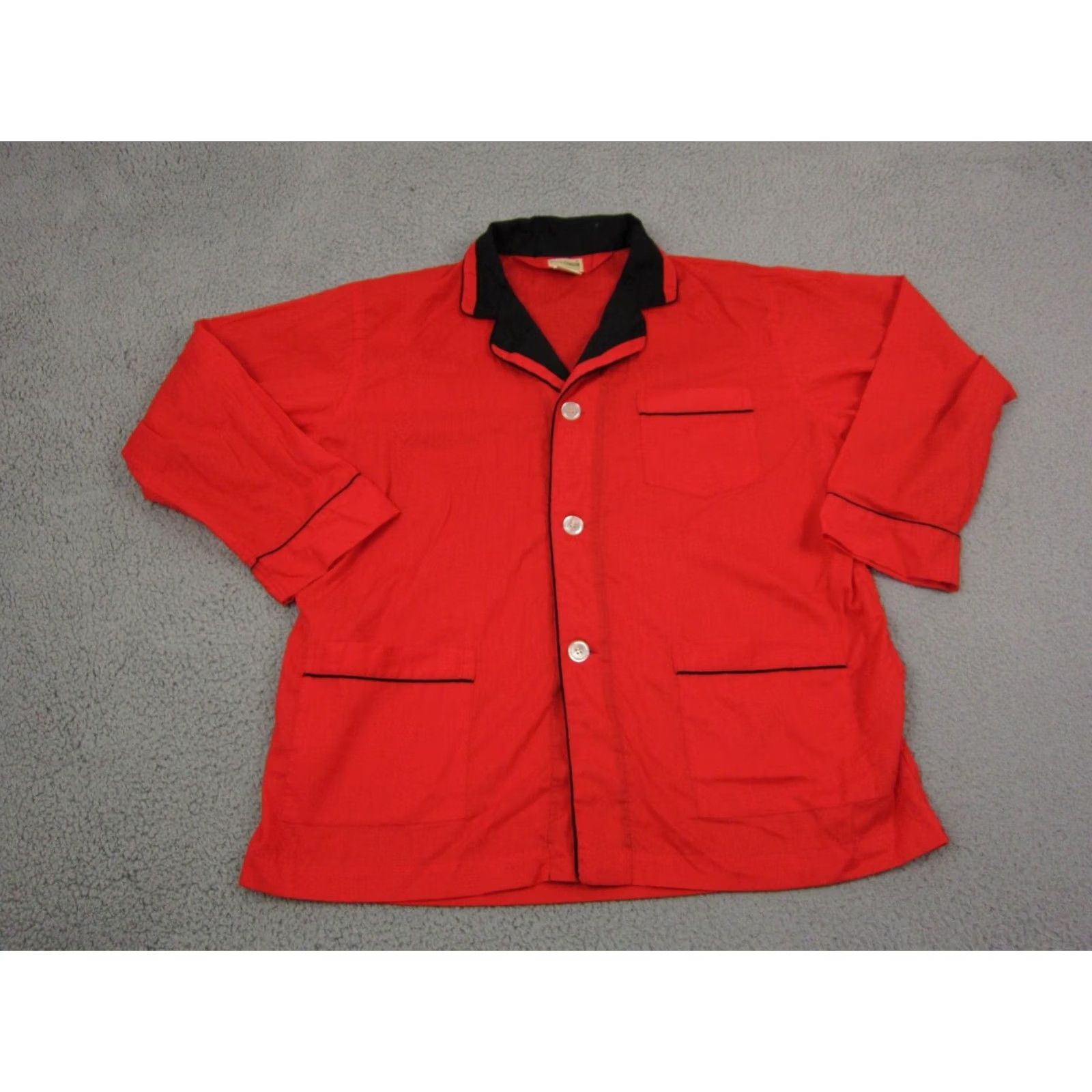 Pierre Cardin Pierre Cardin Shirt Button-Up 70s 90s Mens Red Black Cotton Size L Long Sleeve Collared Spread Pocket Vintage Shirt Size US L / EU 52-54 / 3 - 2 Thumbnail