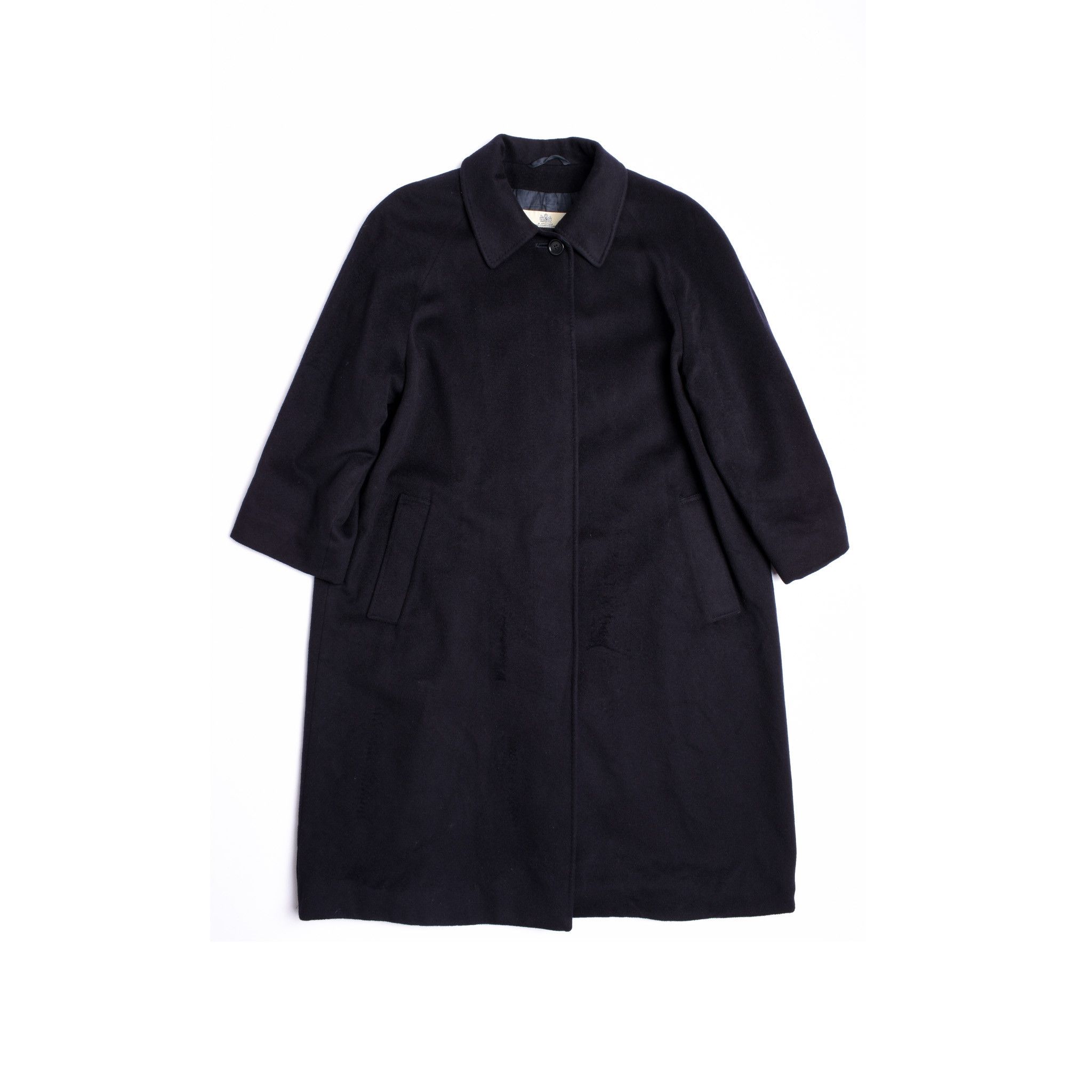 image of Ladies Aquascutum Classic Wool / Cashmere Long Trench Coat in Navy, Women's (Size XL)