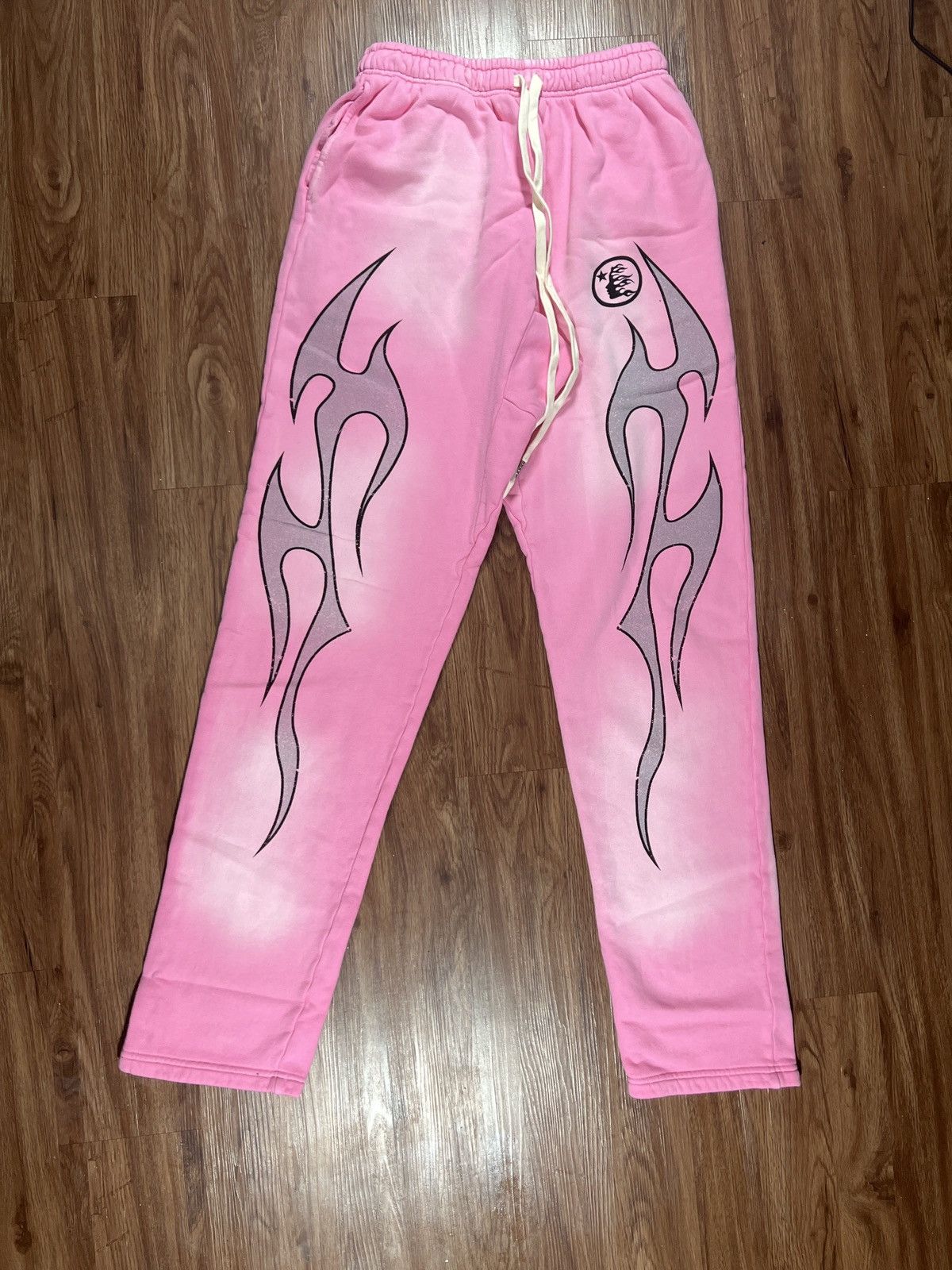 Hypebeast Hellstar Flame Sweatpants Pink/Silver/black