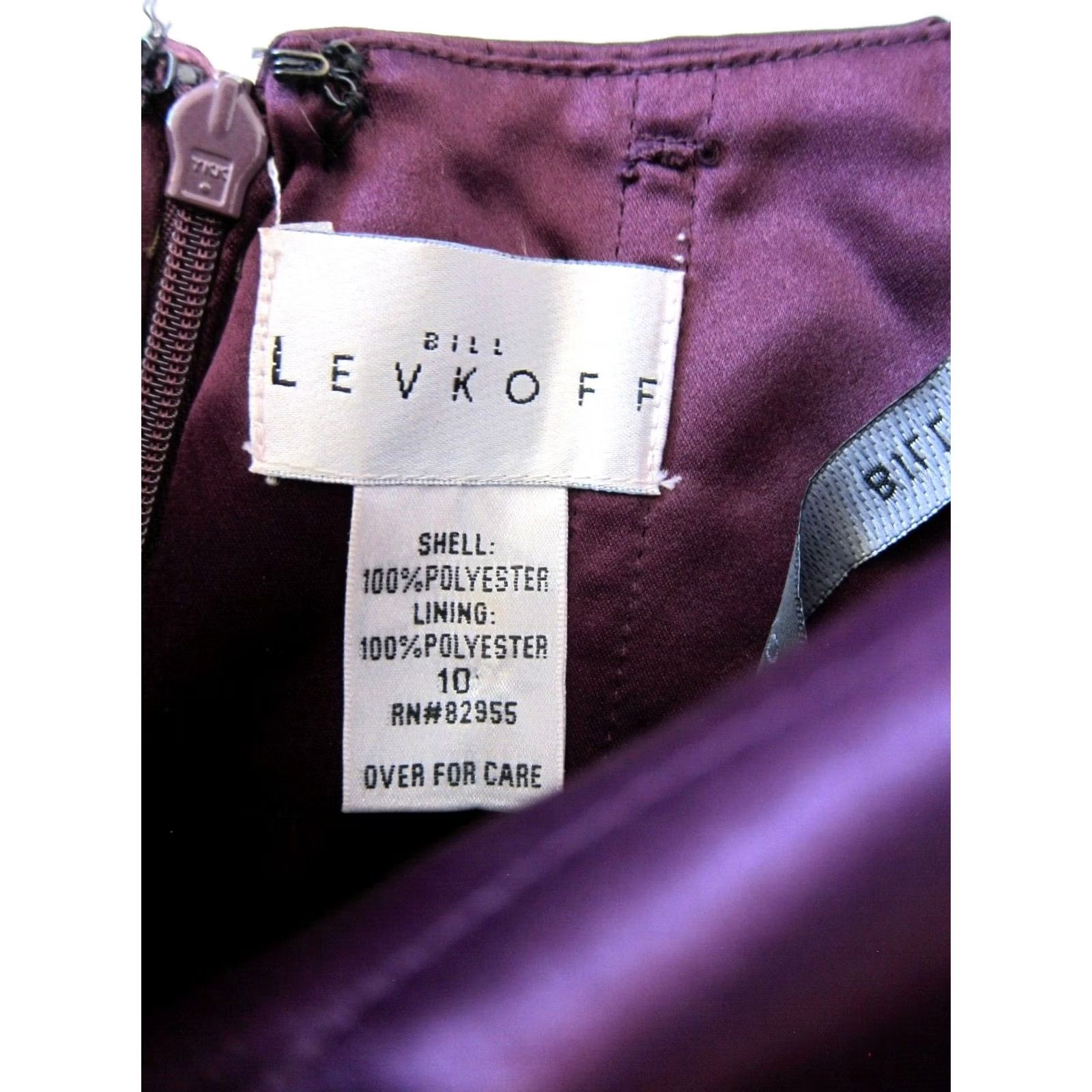 Vintage Bill Levkoff Eggplant Purple Ruched Strapless Midi Wedding Gown Dress 10 Size L / US 10 / IT 46 - 3 Thumbnail