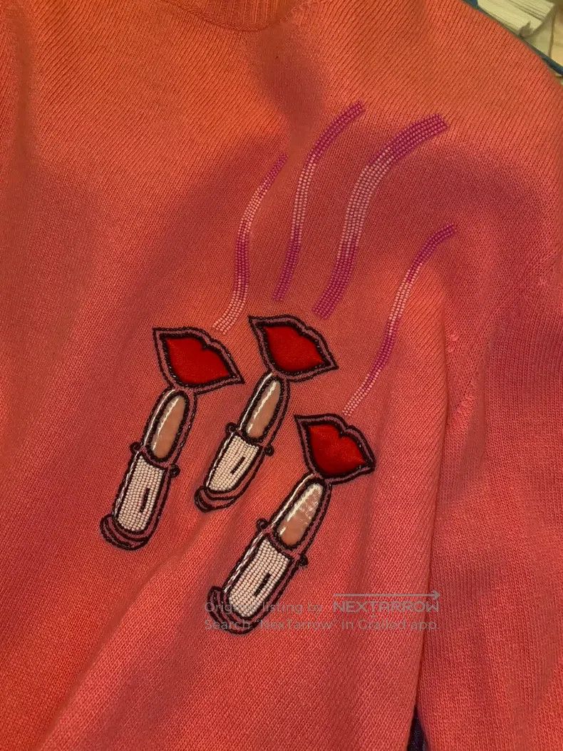 Valentino Valentino Main thread pink lipstick pattern knitted thinly Size S / US 4 / IT 40 - 6 Thumbnail