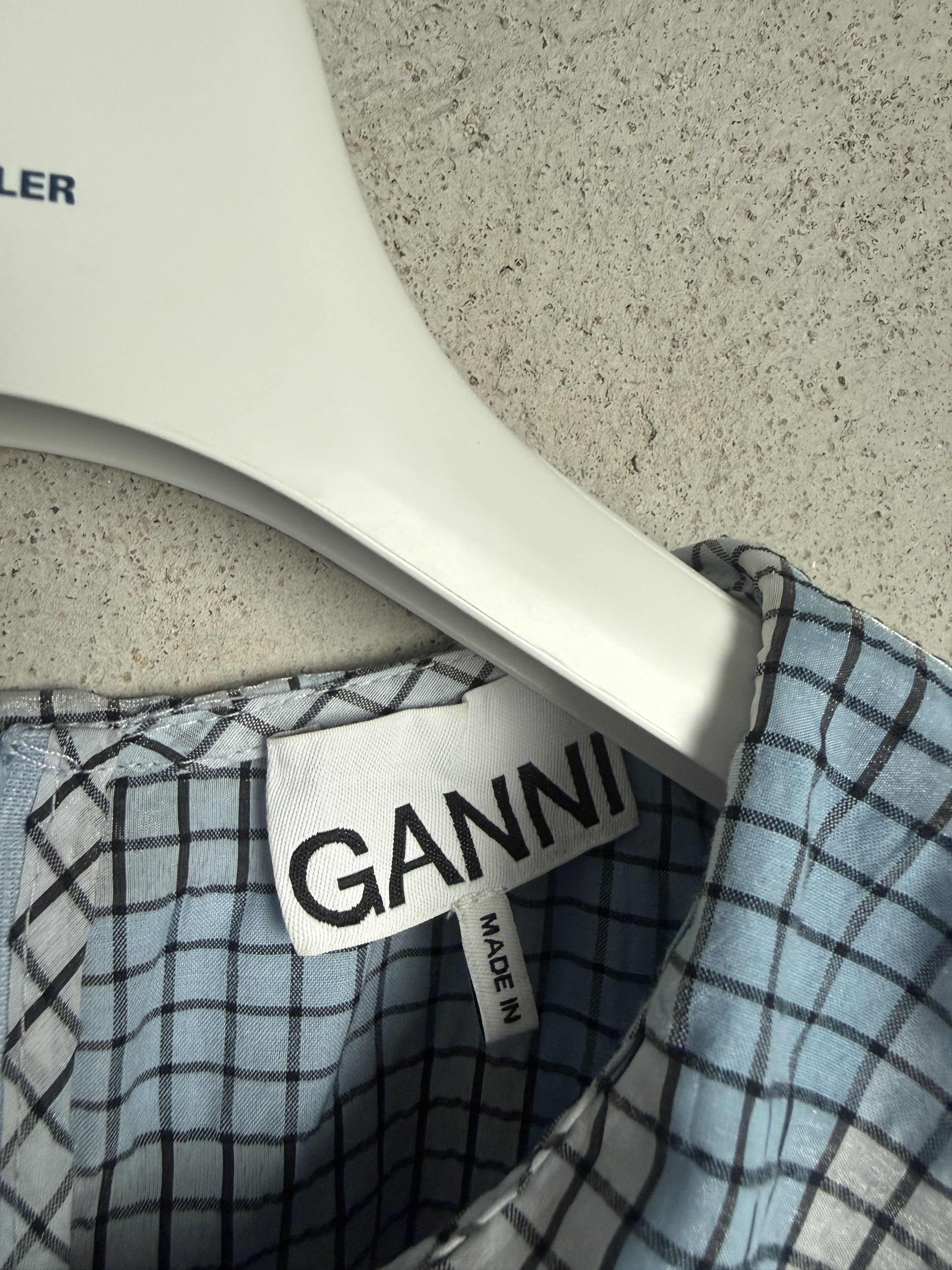 Ganni Ganni Seersucker Check Mini dress blue casual scandi Size M / US 6-8 / IT 42-44 - 4 Thumbnail