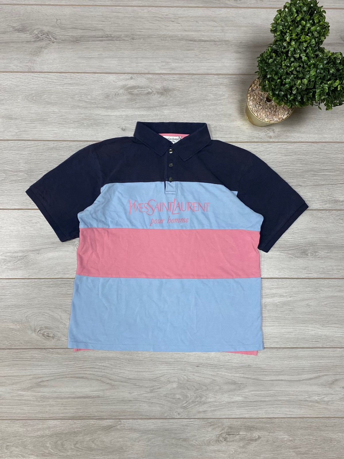 Yves Saint Laurent Yves Saint Laurent pour homme YSL big logo polo Size US M / EU 48-50 / 2 - 1 Thumbnail
