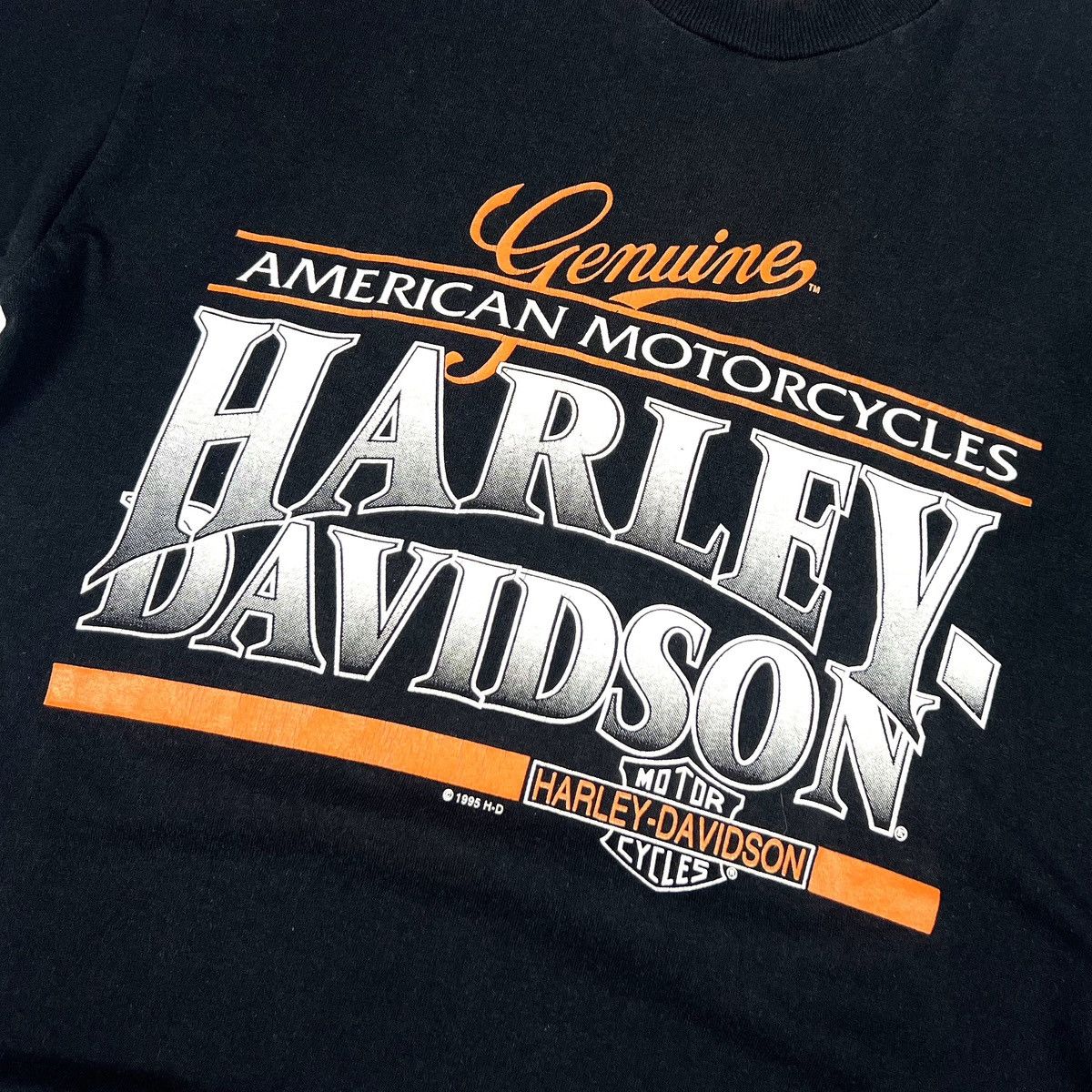 Band Tees × Harley Davidson × Vintage Vintage 1995 Harley Davidson USA Black Cotton Moto T Shirt Size US M / EU 48-50 / 2 - 6 Thumbnail