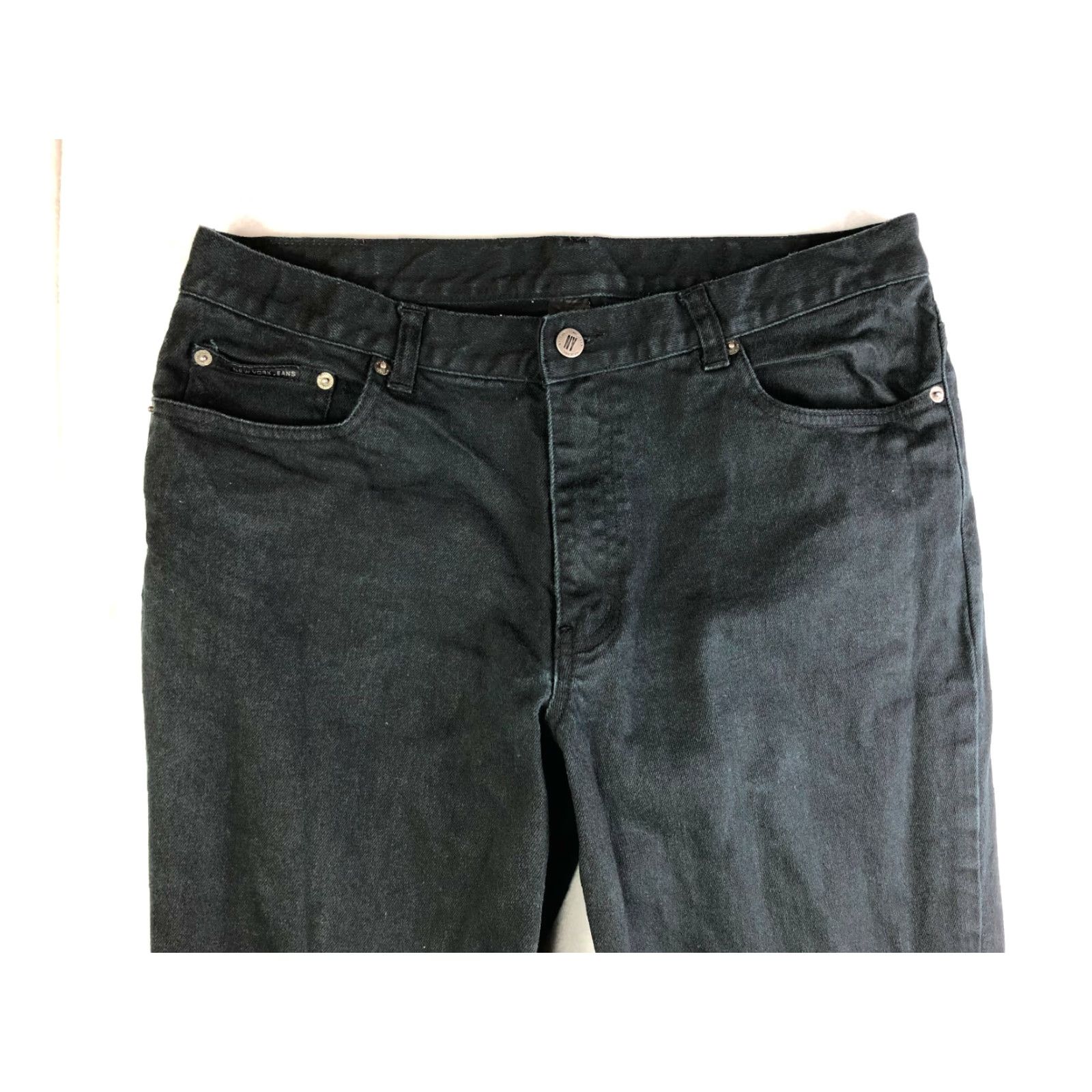 Sea New York New York Jeans Straight Womens Size 14 Average 32x29 Measured Black Jeans Regular Fit Denim Cotton Mid Rise Zip Αν Size 36" / US 14 / IT 50 - 3 Thumbnail