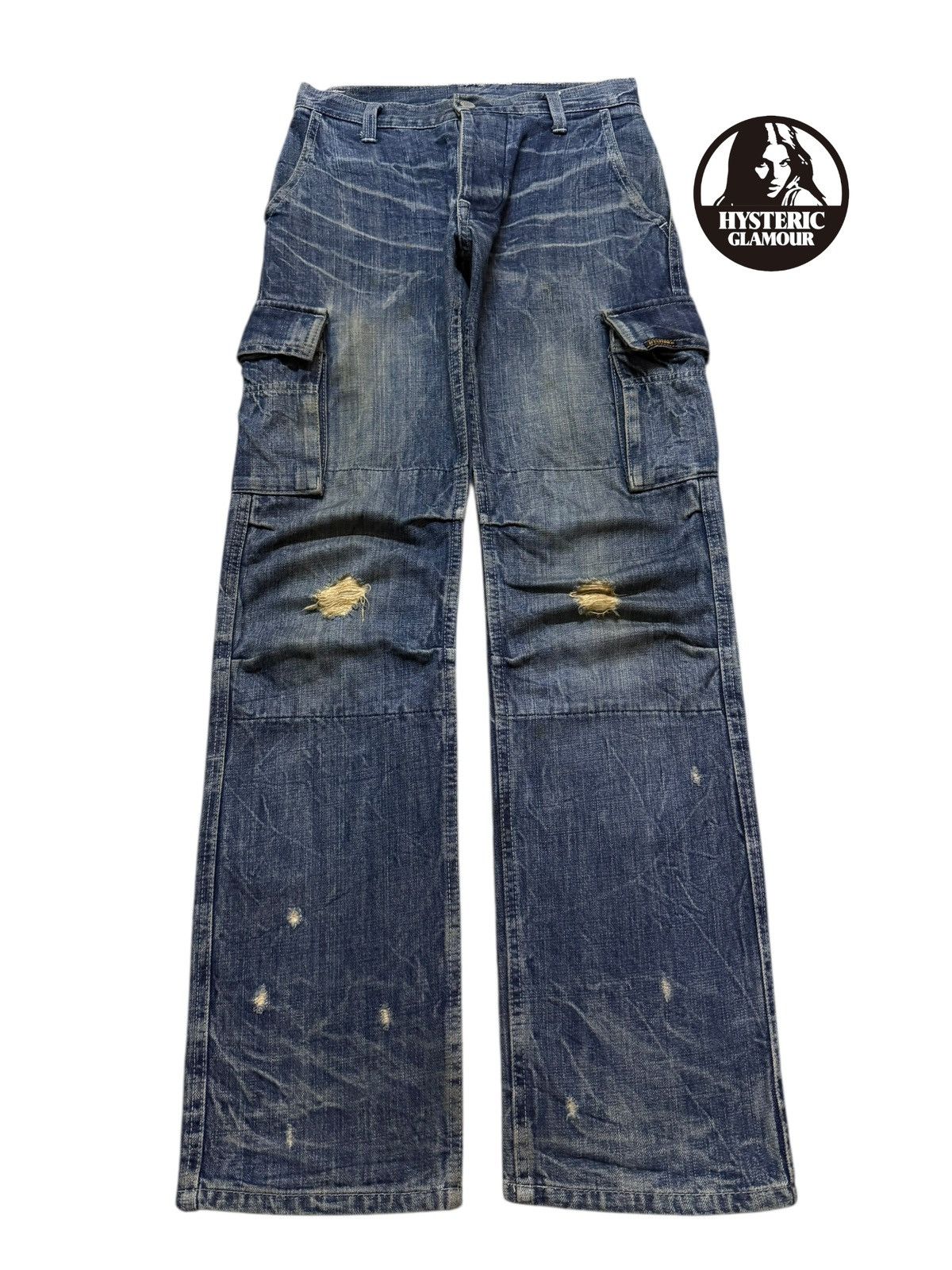 Hysteric Glamour Vintage Hysteric Glamour Thunder Wash Distress Cargo Jeans Size US 28 / EU 44 - 1 Thumbnail