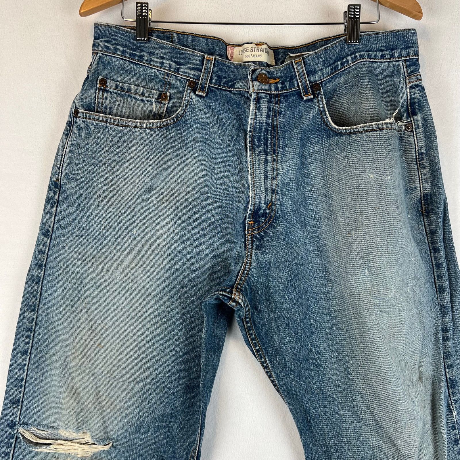 Levi's VTG Levis 569 Jeans Men 33x30 Loose Wide Skater Baggy Y2k Size US 33 - 4 Thumbnail