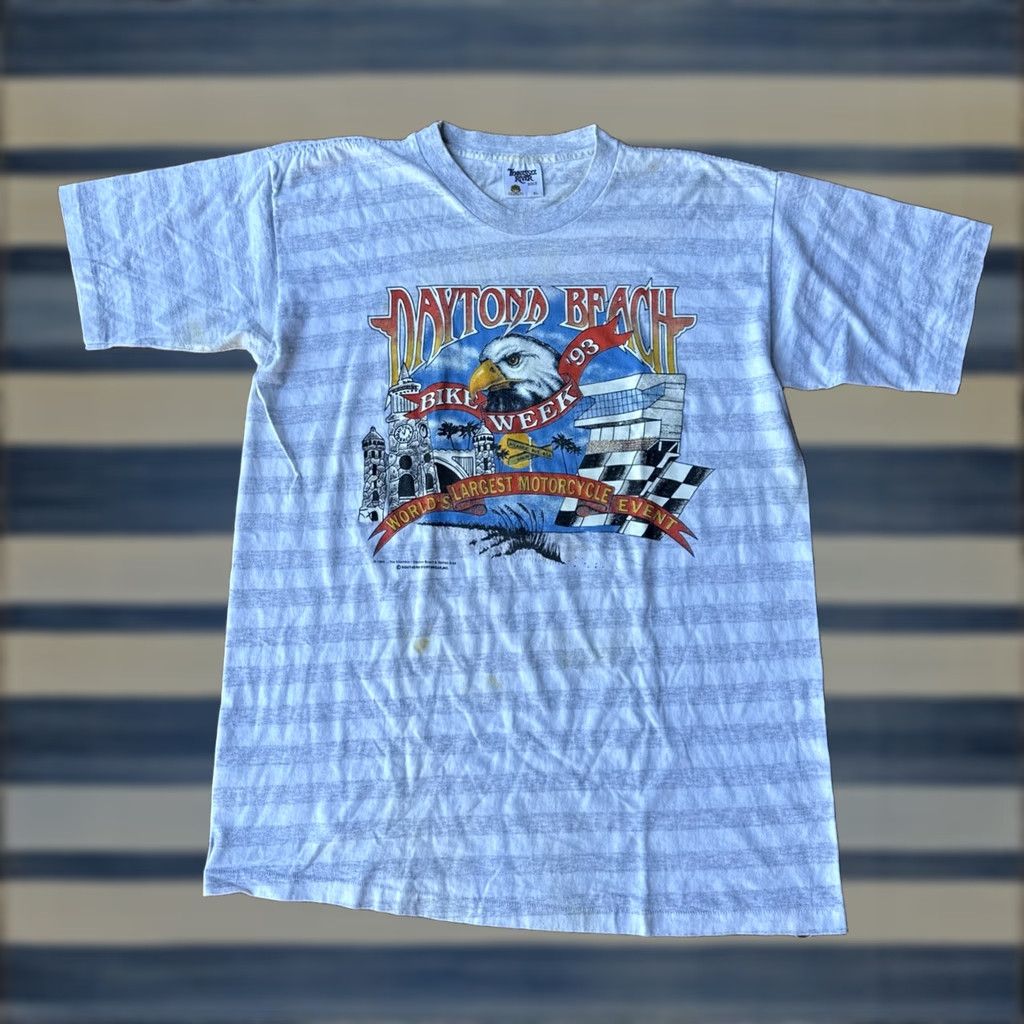 Vintage VINTAGE 90s Daytona Beach Bike Week Eagle T Shirt XL Biker Motorcycle USA Shirt Men Gray Cotton Tennessee River Size US XL / EU 56 / 4 - 1 Thumbnail