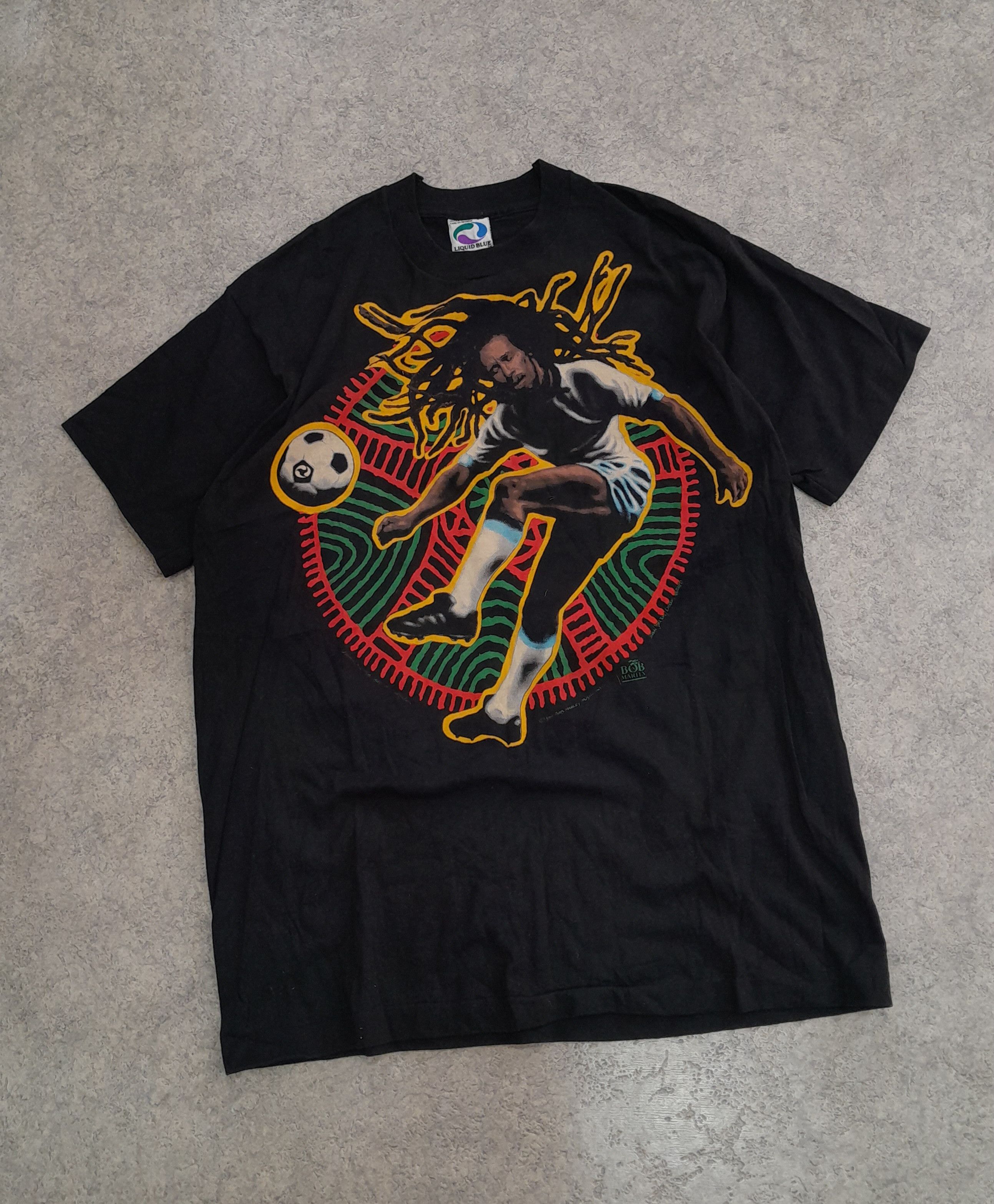 Bob Marley × Liquid Blue × Made In Usa Bob Marley Soccer T-Shirt 