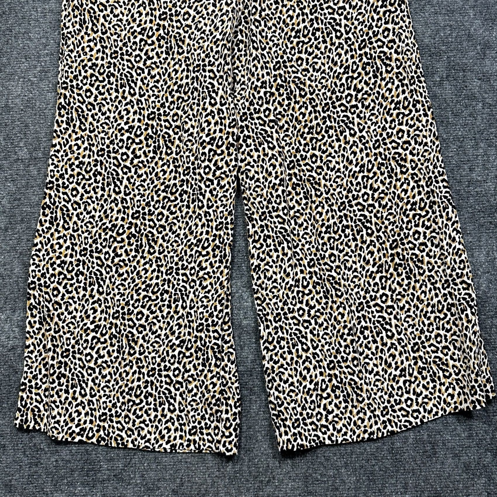 J.Crew J.CREW Pants Womens 6 Wide Leg Cropped Leopard Print Silk Zip Fly J5692 Size 28" / US 6 / IT 42 - 2 Thumbnail