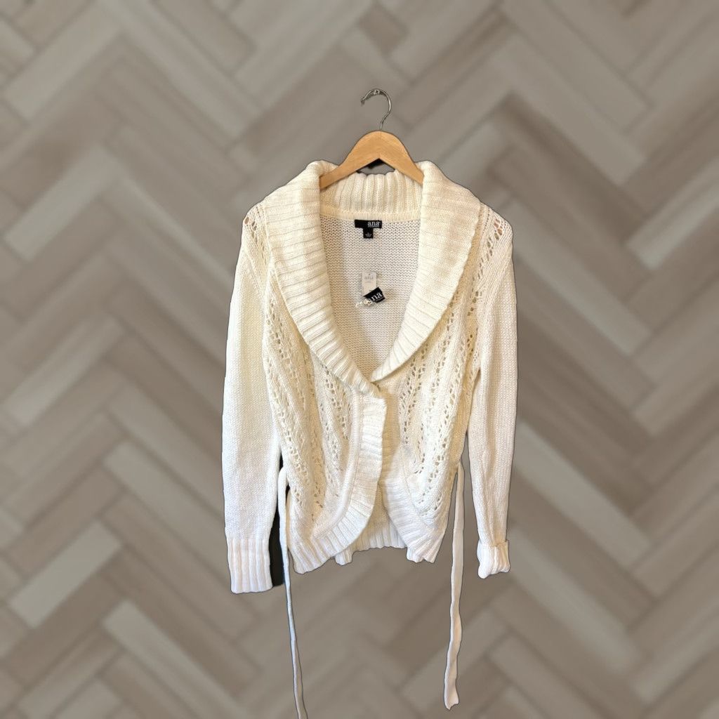 Vintage A New Aproach Cardigan Womens Ivory Knit Sweatshirt L NWT Size Large Size L / US 10 / IT 46 - 1 Thumbnail